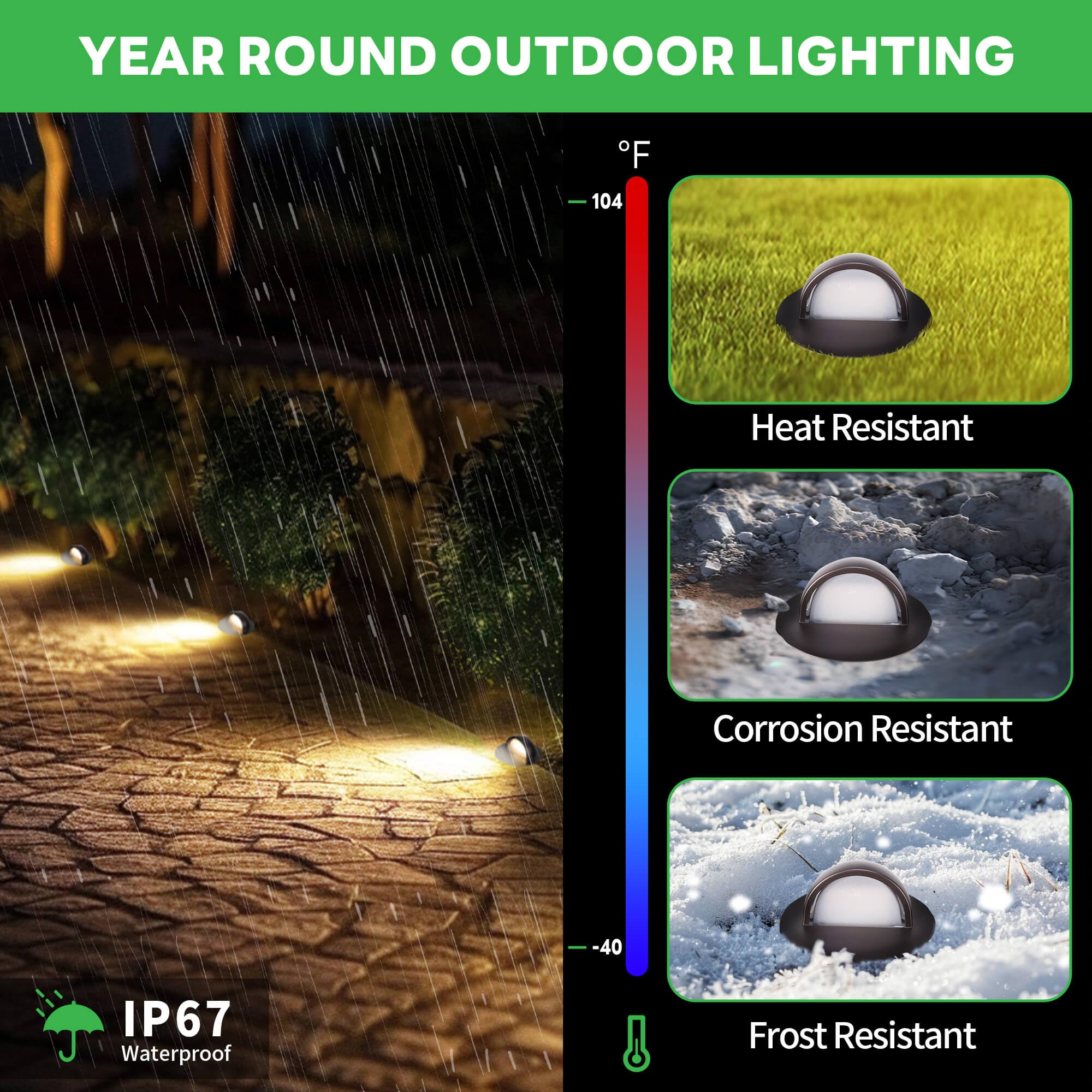 Varmtalys LED Well Light Kit, 6 Pack, 12V IP67 Waterproof, Aluminum, ORB Side Light Kit with Transformer