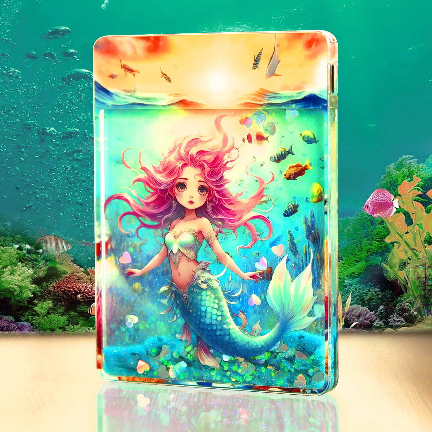 Childrenlive Mermaid   Light - Mini Led Card Lamp  Bedside & Desk Decor For Girls  Portable Night Light & Dreamy Desktop Ornament  Mermaids Gift For Girl/Mermaids Fans (Mermaid)