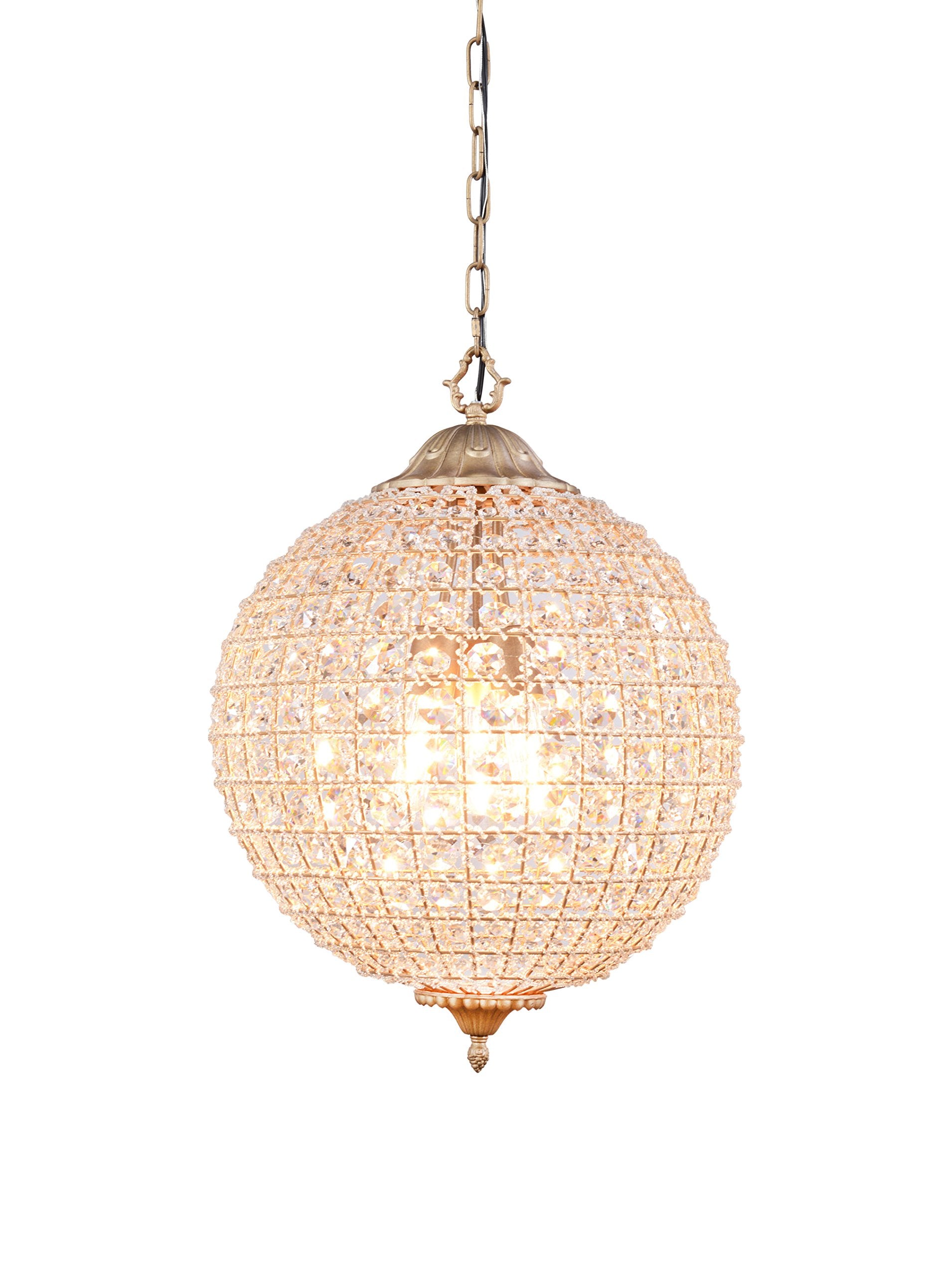 Kosas Home A56003499Z Allesandria Crystal Chandelier, Brass/Clear/Gold