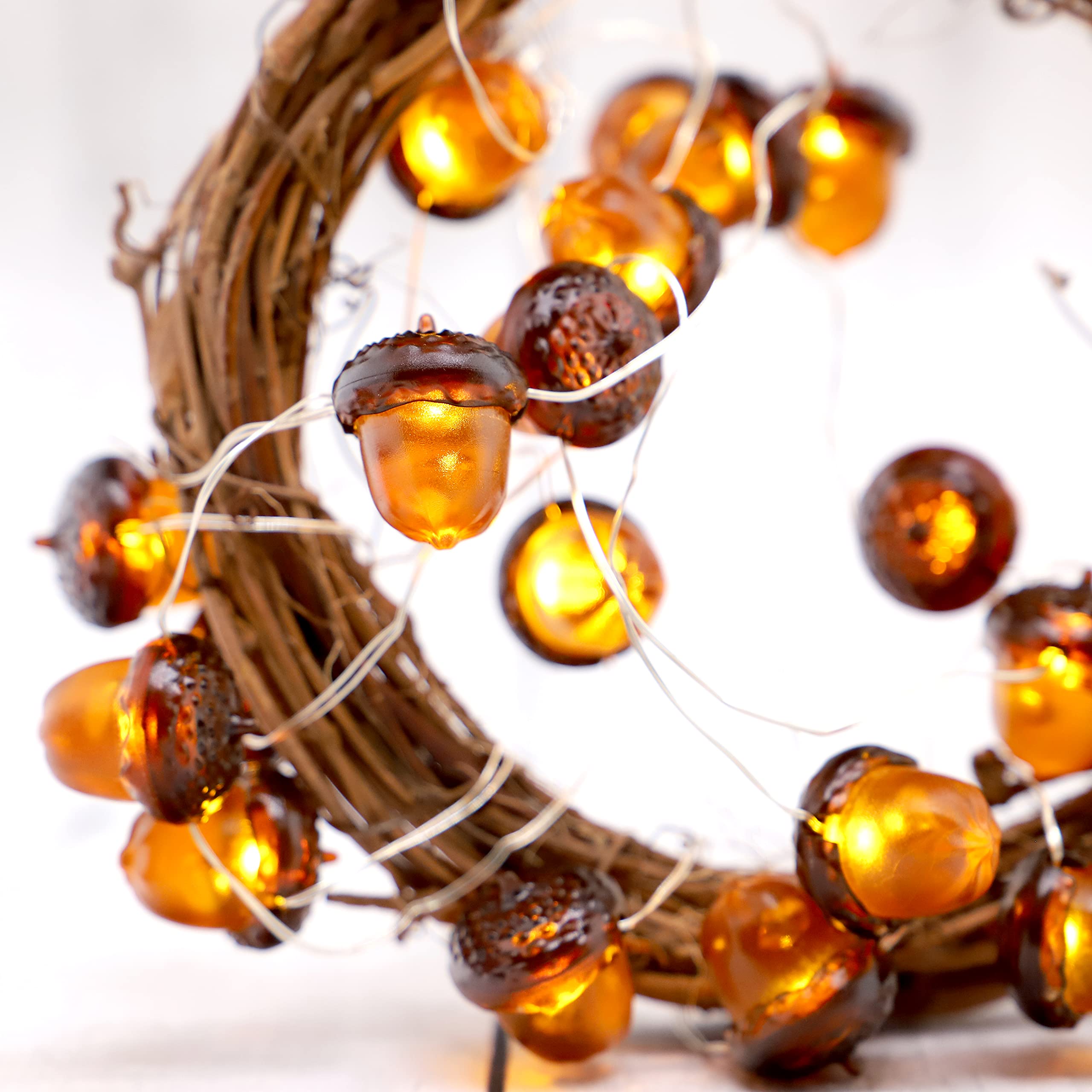Miya Life Fall Fairy Lights Cute String Lights With Thanksgiving Decor Fall Garland With Lights Battery Operated For Fall Lights Indoor Decoration (Acorn Fairy)