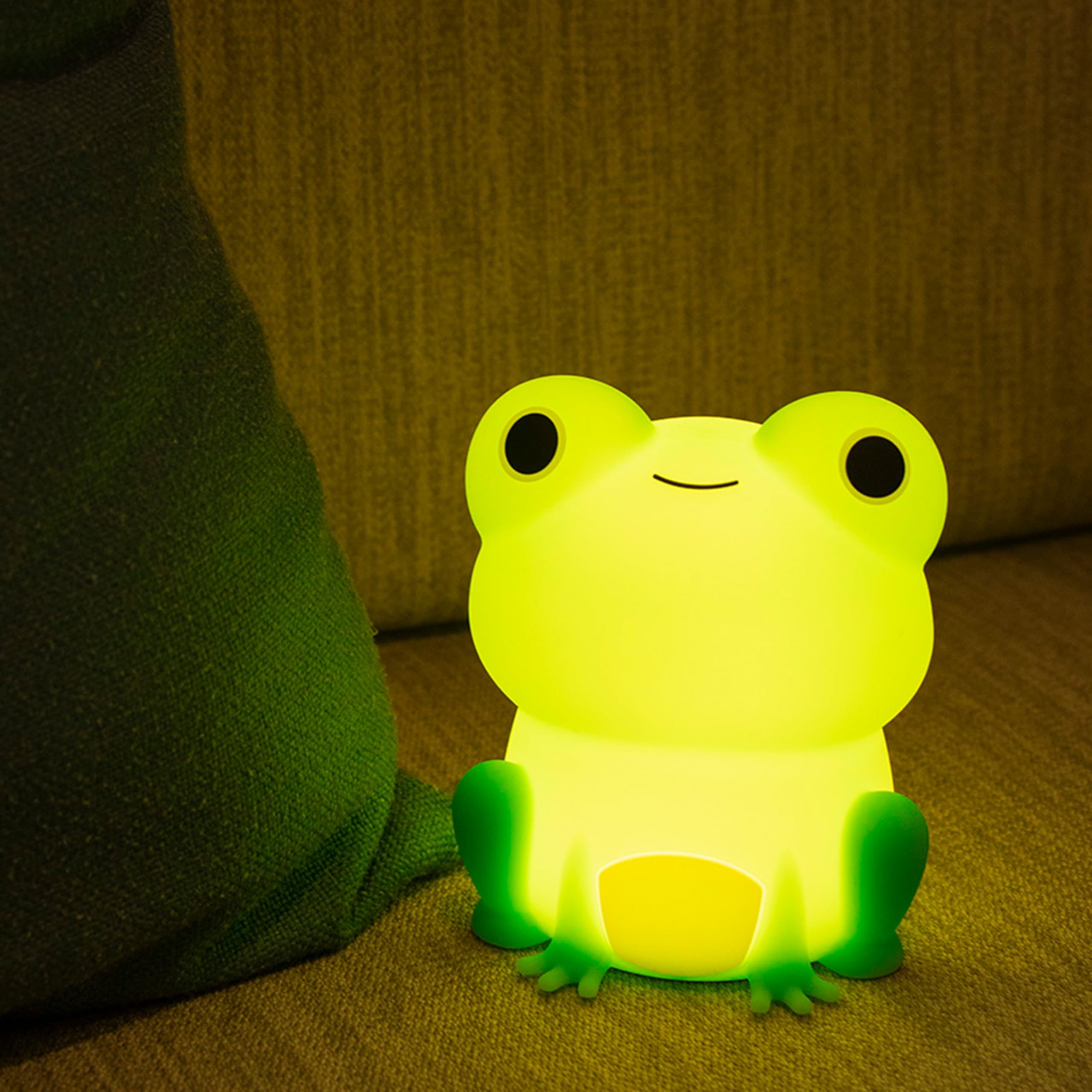 Myratts Led Cute Frog Night Light, Colorful Dimmable Timer Nursery Kawaii Lamps, Super Squishy Silicone USB Rechargeable Beside 