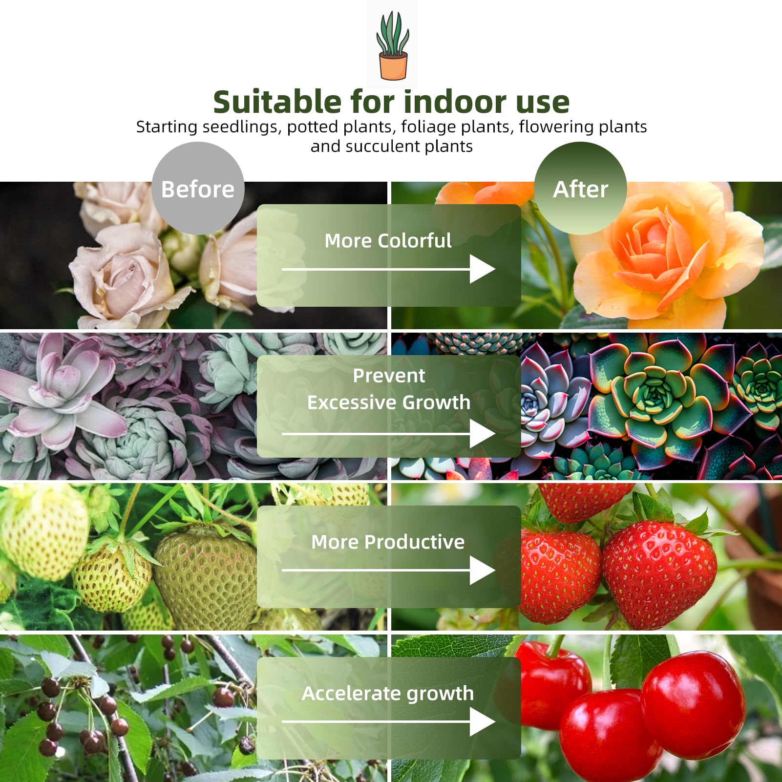 Hlite18Inch 4 Pack Led Grow Lights - Linkable Grow Lights For Indoor Plants, Full Spectrum Plant Lights Plug And Hanging Design