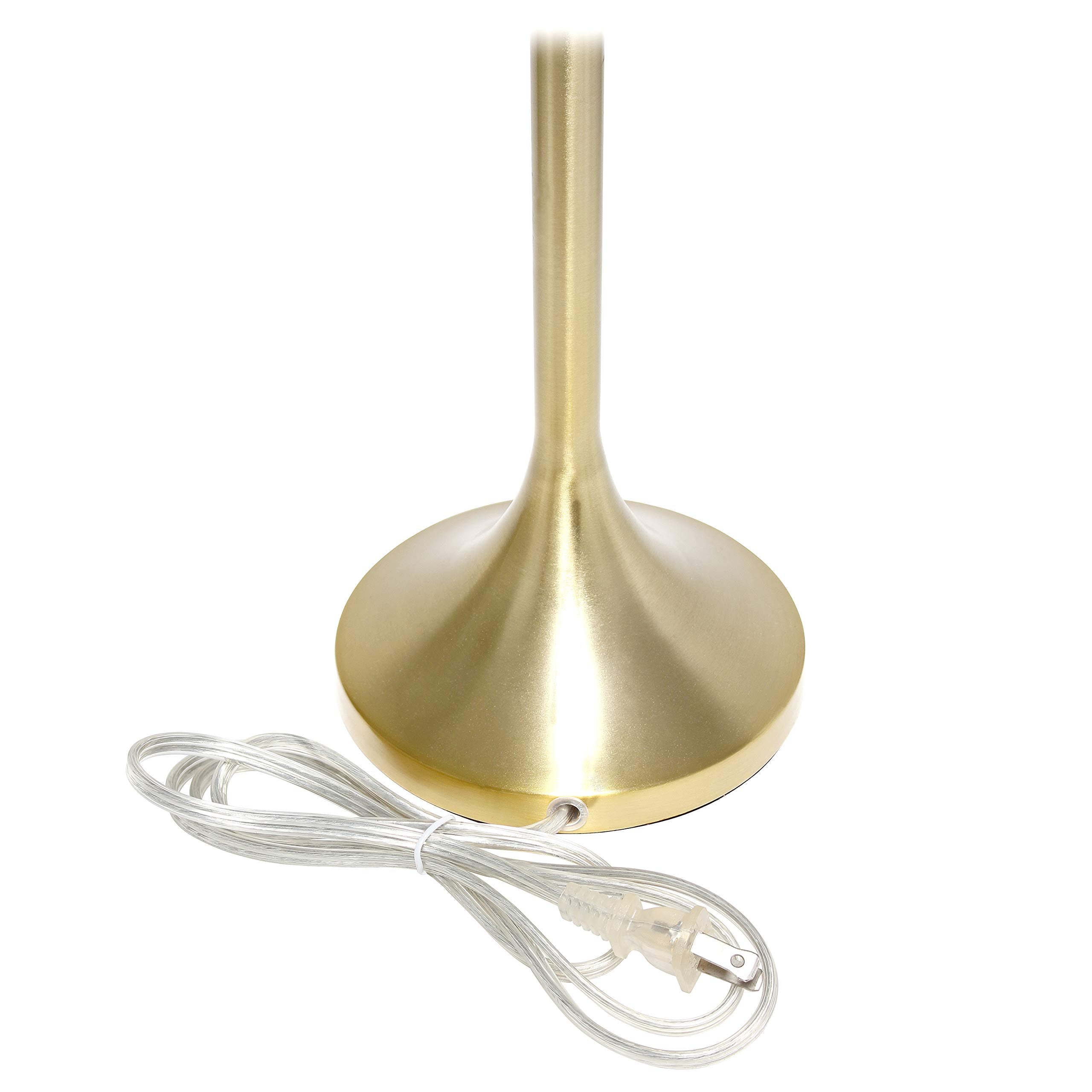 Simple Designs LT1076-GDW Gold & White Tapered Fabric Drum Shade Table Lamp - Pack of 4