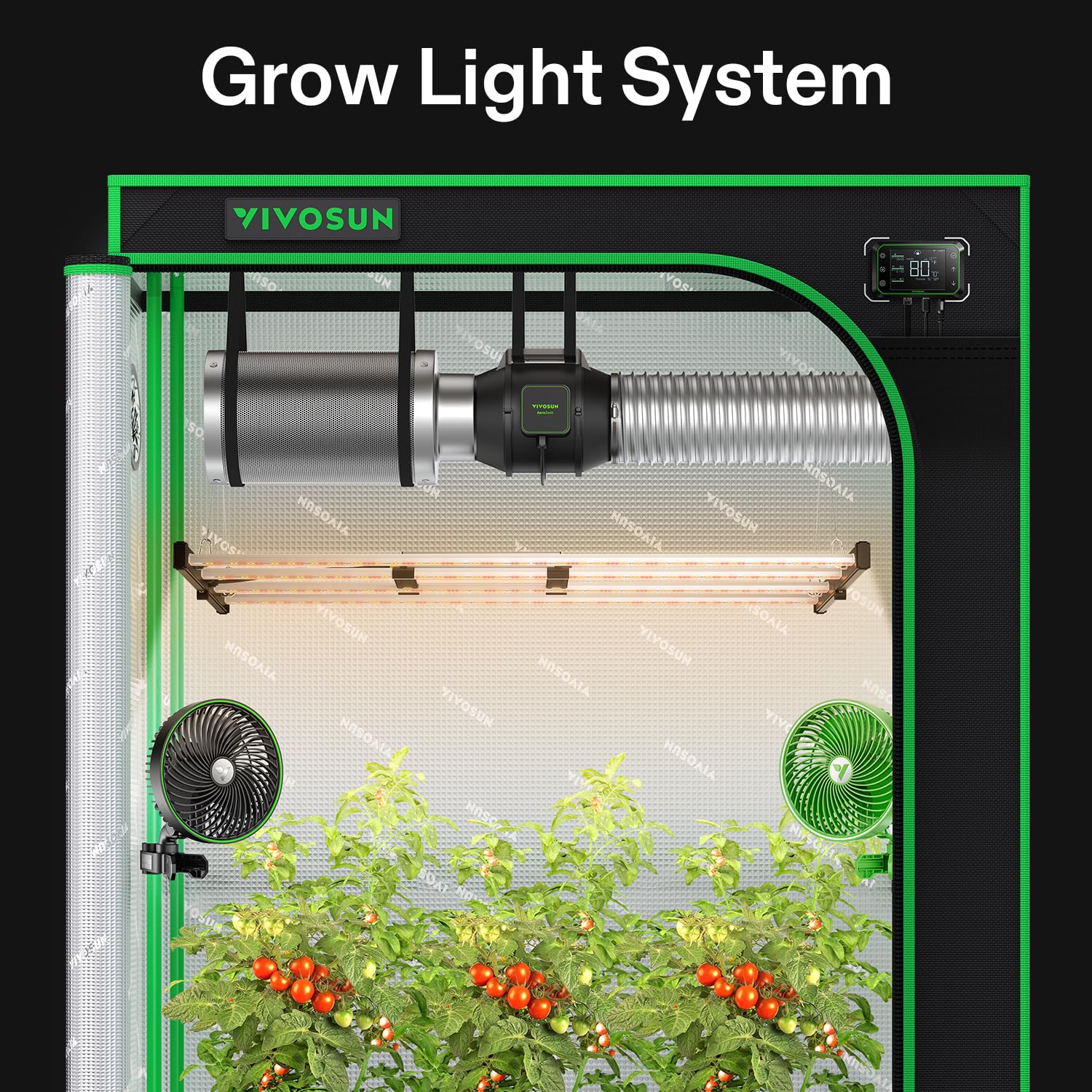 VIVOSUN VSFL4300 430W Bar LED Grow Light, Foldable & Dimmable, Full Spectrum, Silver/Black, 4 Bars for Indoor Plants