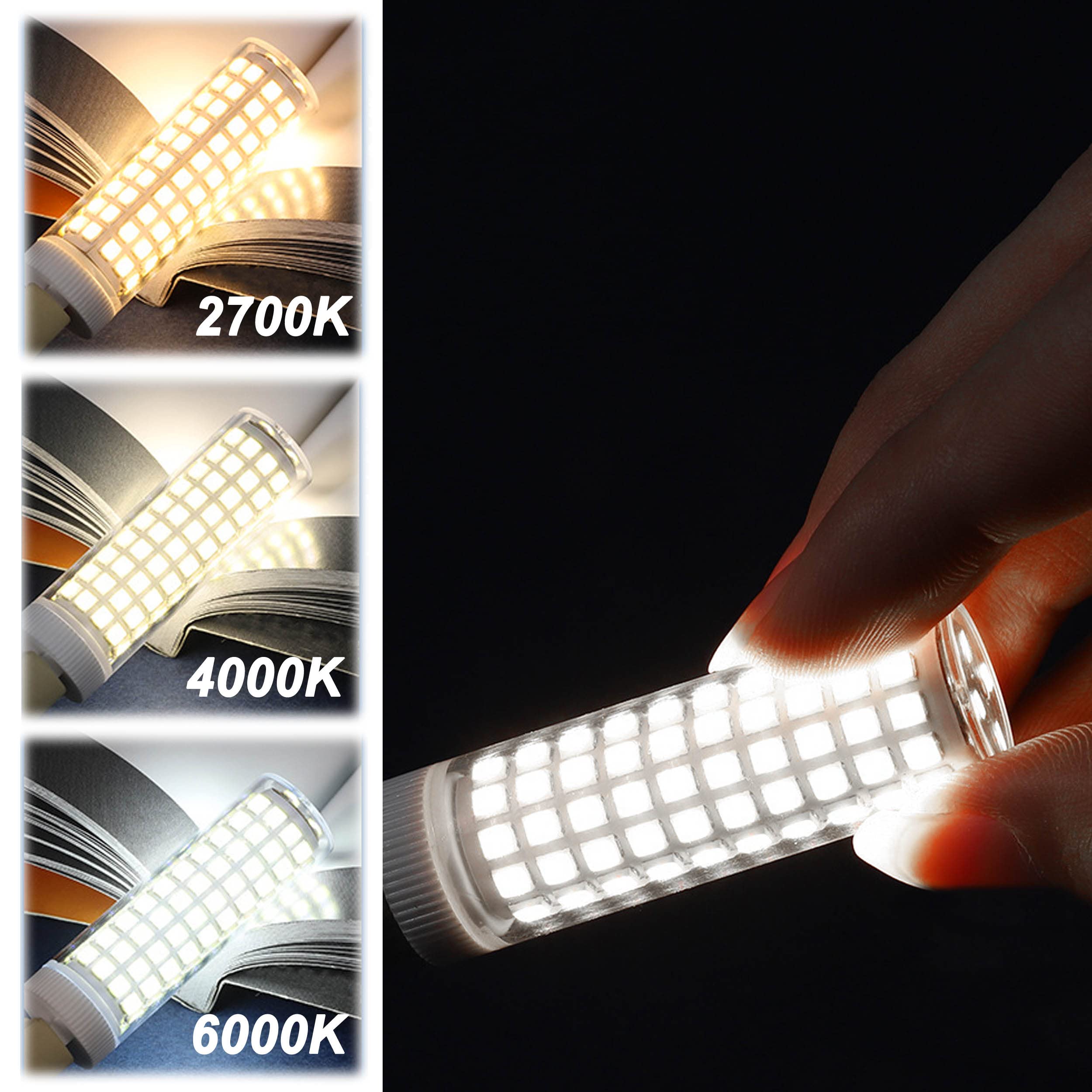 Alide E12 10W 6000K Led Candelabra Bulbs 100W Equivalent 1200Lm 0.73 * 3.15Inch, Non-Dimmable, 5Pack