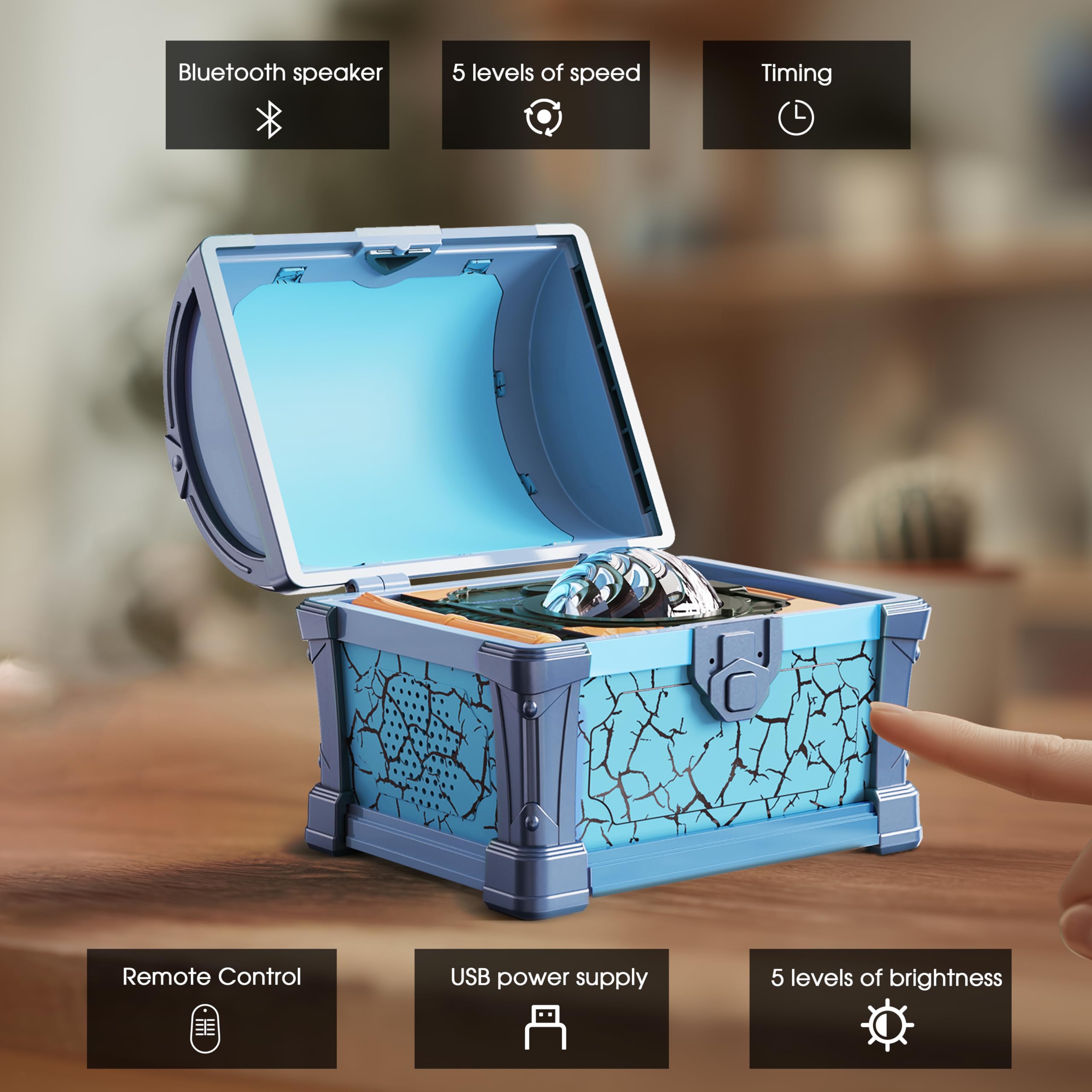 L LOHAS LED Treasure Projector Night Light, Galaxy & Northern Lights Effect with 8 Colors, Cool Pirate Nightlight with Timer & R