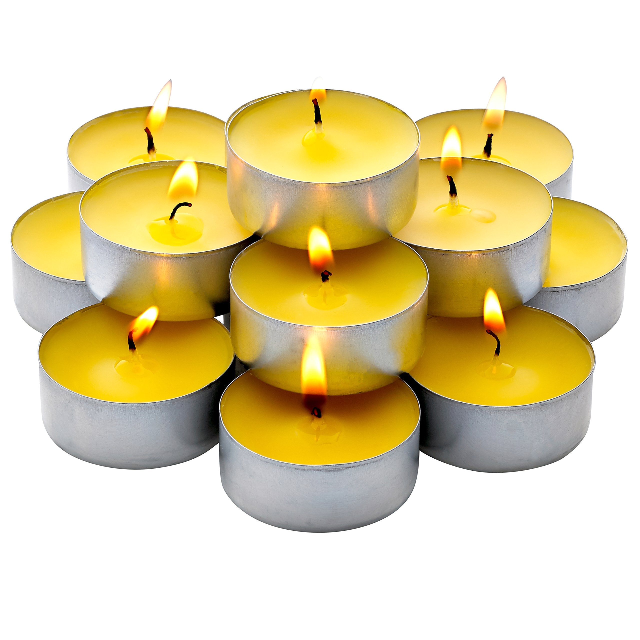 Bulk Pack - 60 Pack Citronella Tealight Candles - Summer Yellow - Indoor/Outdoor
