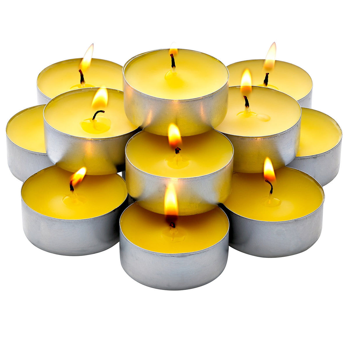 Bulk Pack - 120 Pack Citronella Tealight Candles - Summer Yellow - Indoor/Outdoor