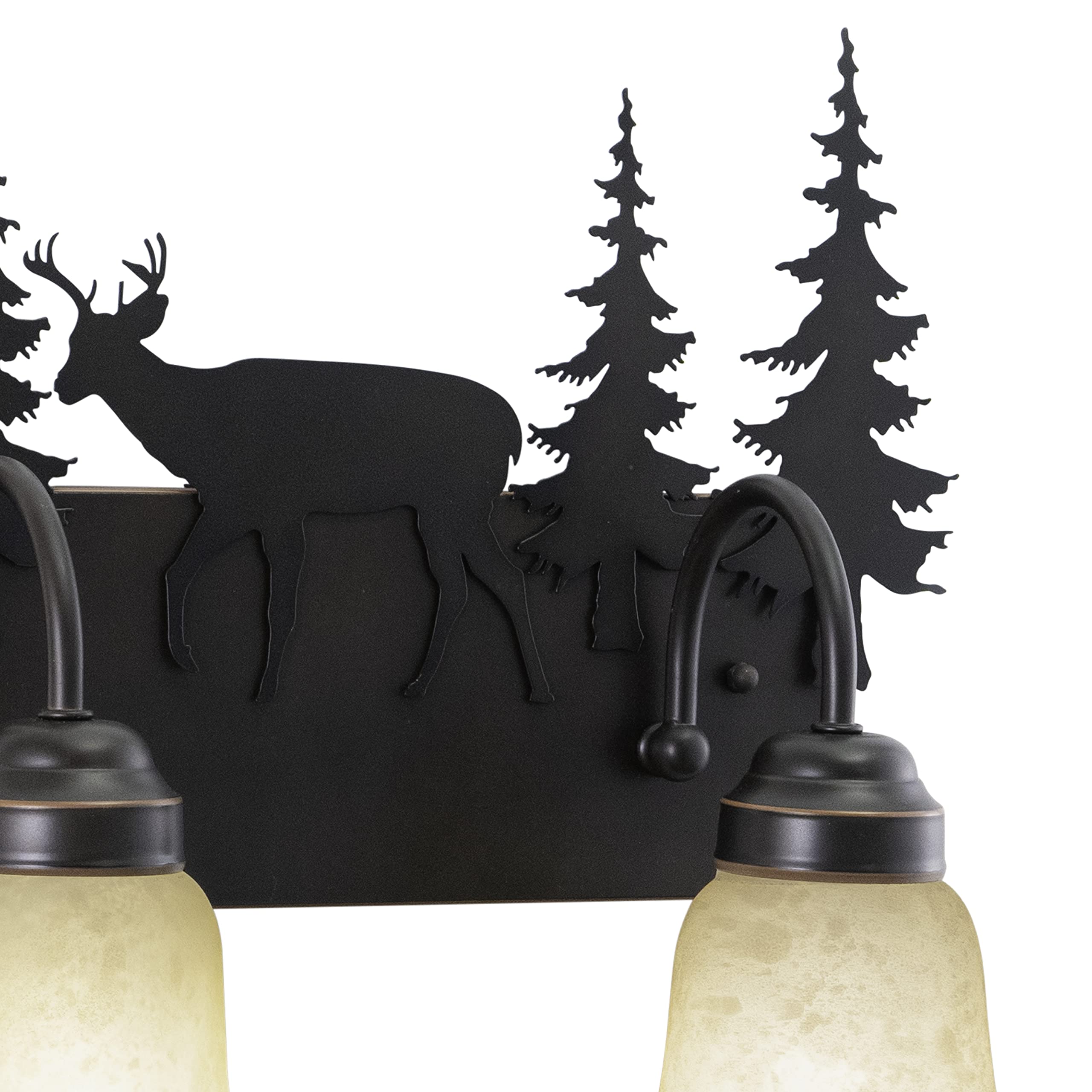 VAXCEL Bryce 2-Light Bathroom Vanity Fixture, Alloy Steel, Bronze Rustic Deer, Model VL55402BBZ
