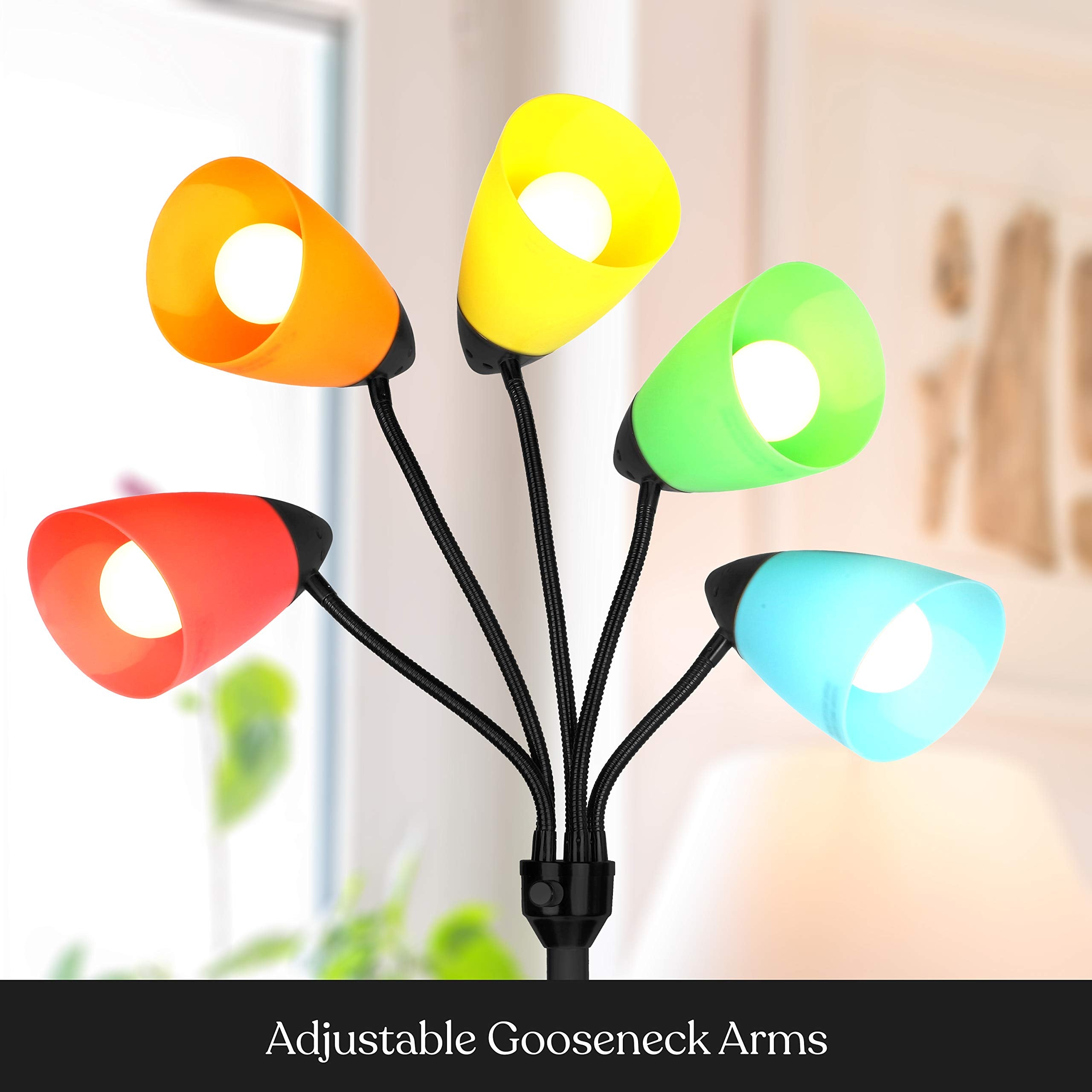 Brightech Medusa LED Floor Lamp - Multi-Head, Dimmable, Adjustable, Black, Model FL-MDSA-BLK