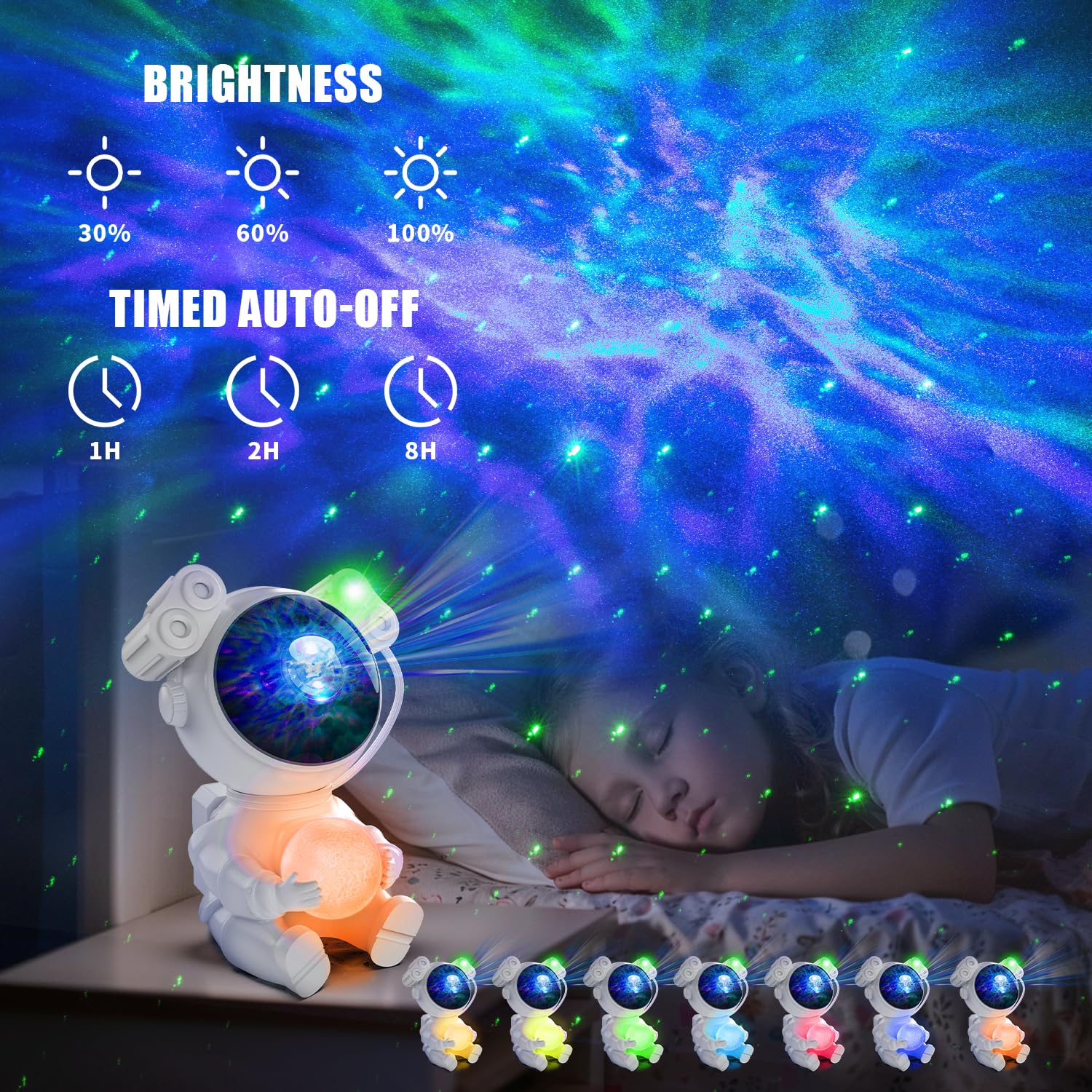Astronaut Galaxy Projector Night Light Star With Timer And Remote Galaxy Light With Seven Colors Moon Night Light Led Nebula Lights For Kids Adults For Bedroom Gaming Room Decor Gift (Spherical)