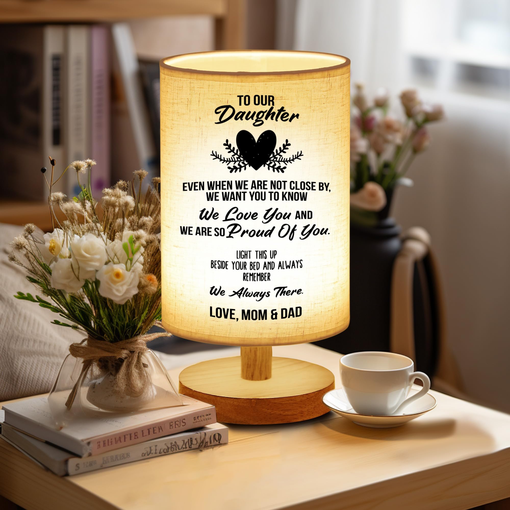 Wsyear Mothers Day Gifts For Daughter From Mom Dad Table Lamp, Daughter Birthday Gifts From Mother, Night Light Gifts To Daughte