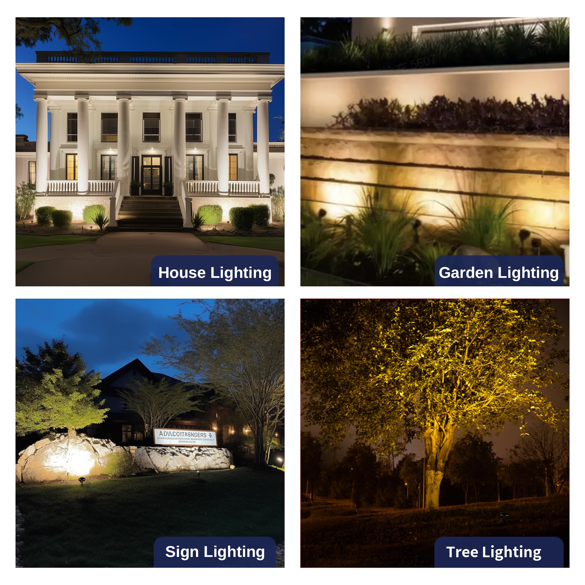 Gardenreet Brass Wall Wash Light - LED Outdoor Flood Lights, 12V Waterproof, Adjustable, 12 Pack Without Bulb, Bronze
