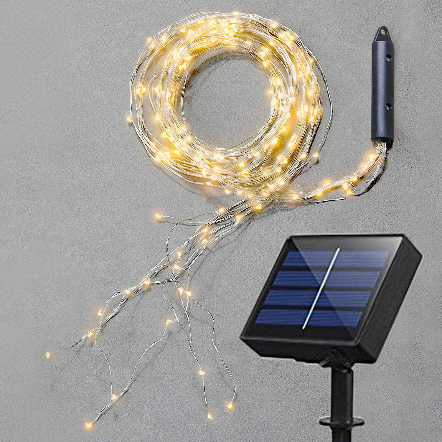 soltuus Solar Fairy String Lights, 180 LEDs, Waterproof, Warm White, Multi Strand, Outdoor Garden Decor