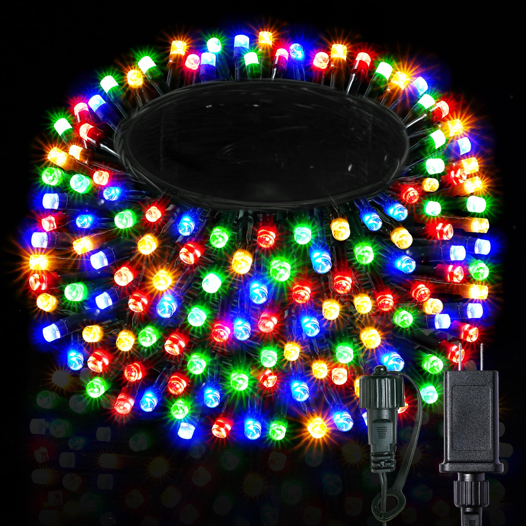 BlcTec Long Christmas Lights Indoor Outdoor  500 LED 174FT UL Certified Christmas Tree Lights with 8 Lighting Modes  Waterproof  Timer  Memory Function for Trees  Yard  Party  Xmas Decor  Multicolor