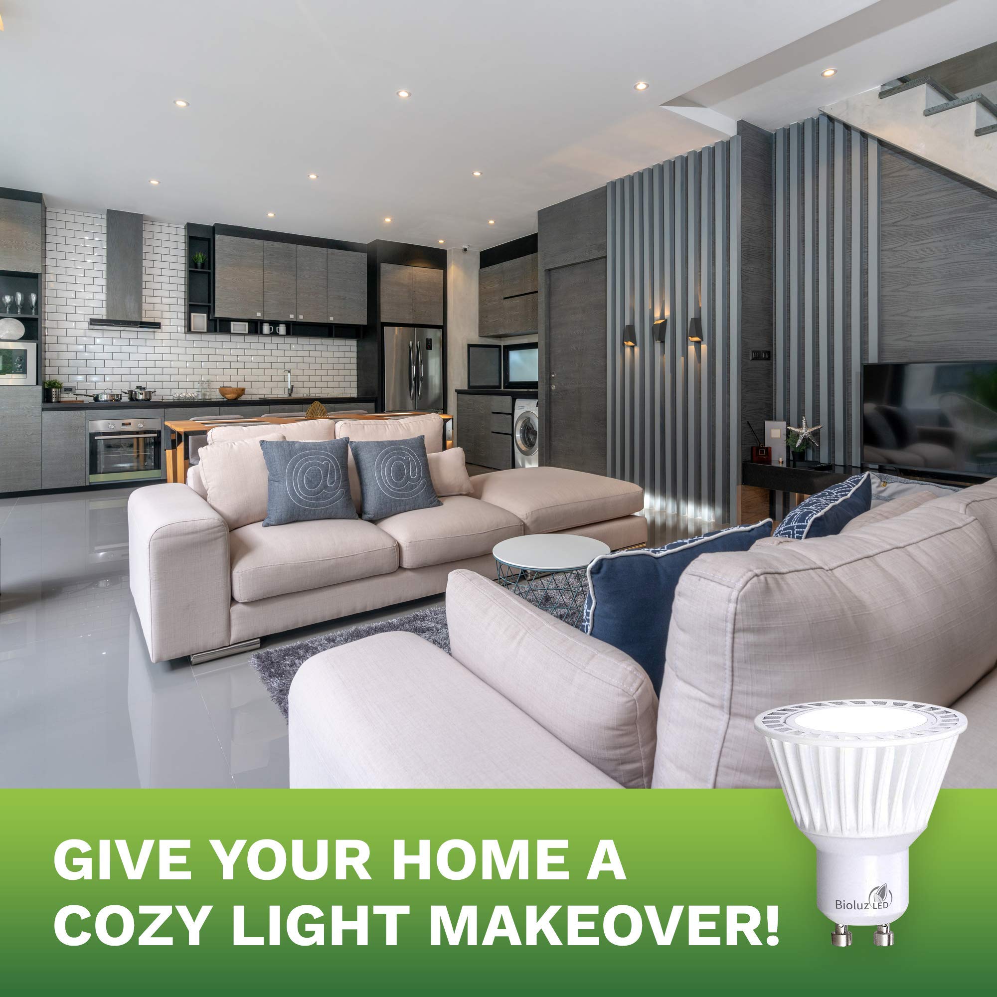 Bioluz LED GU10 Dimmable Bulbs 3000K 10 Pack 50W Halogen Replacement UL Listed