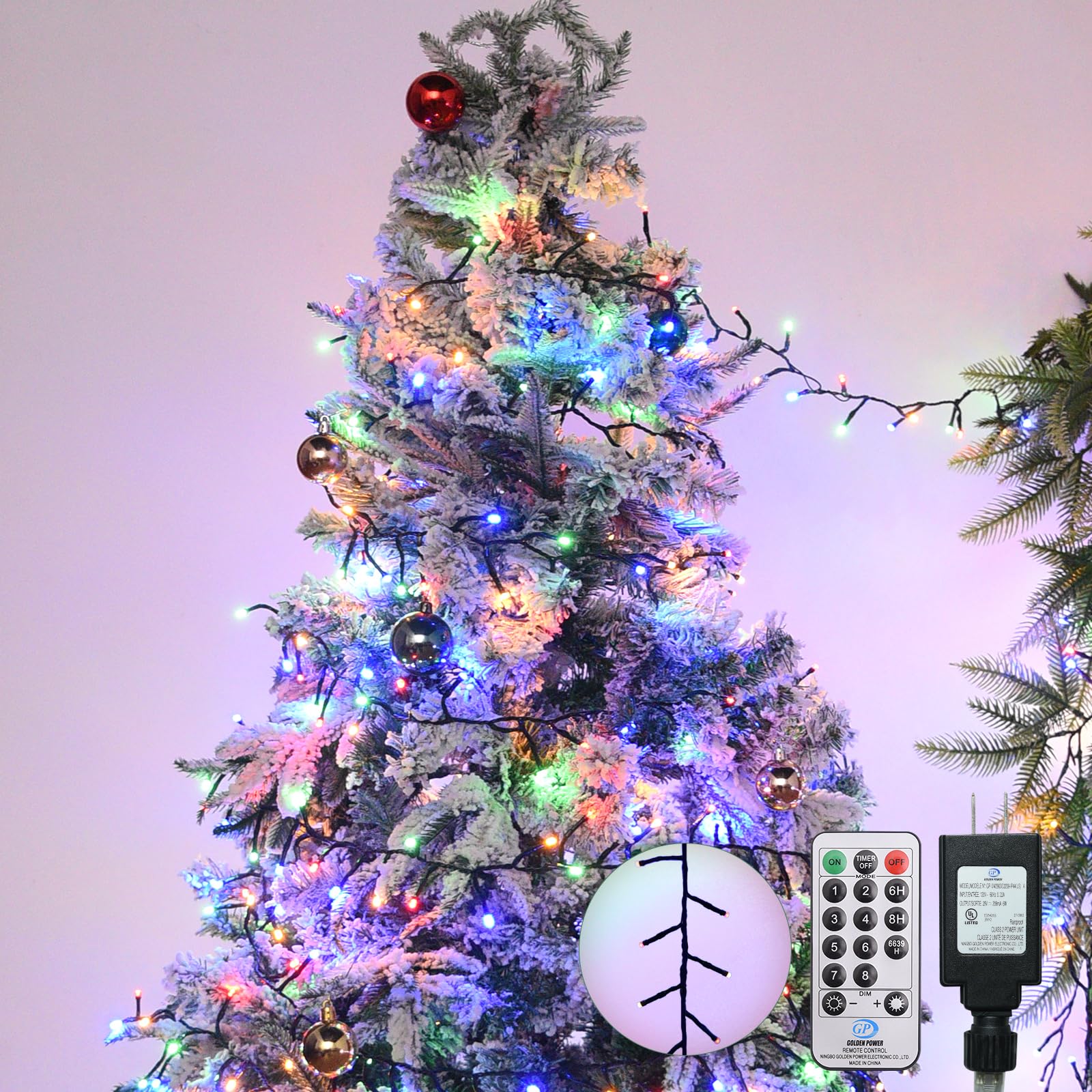 Lycklig 800 LED Cluster Fairy Lights - 88FT Multicolor Twinkle String Lights with Remote, 8 Modes, Timer, Indoor/Outdoor Decorations