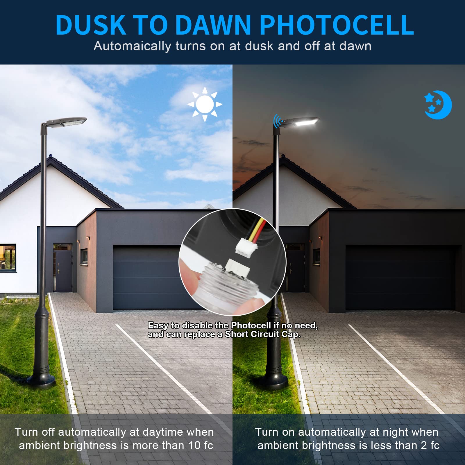 Akk 150W Led Parking Lot Lighting With Adjustable Slip Fitter, 21000Lm (140Lm/W) Led Parking Lot Lights, 5000K Street Light Dusk