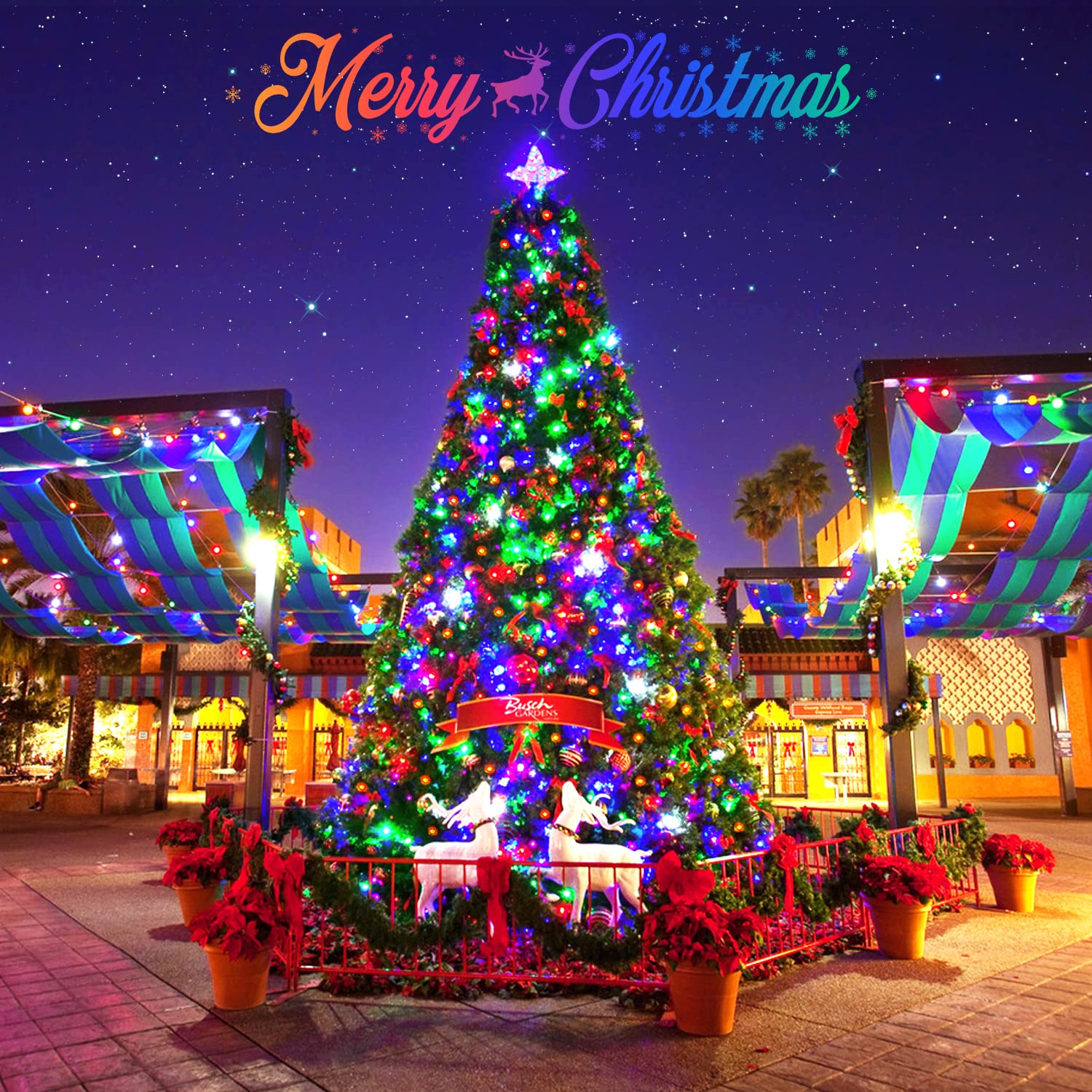 JMEXSUSS 250 LED Christmas Lights, 91.5ft Connectable, Multicolor, Waterproof, Model EXS-S-0250