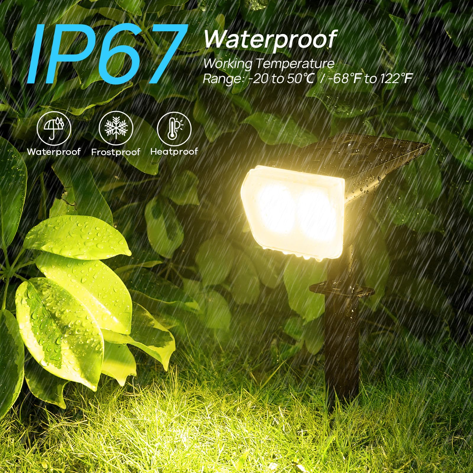 Consciot 24 Led Solar Spot Lights Outdoor, Waterproof Warm White Landscape Lighting, 4 Pack