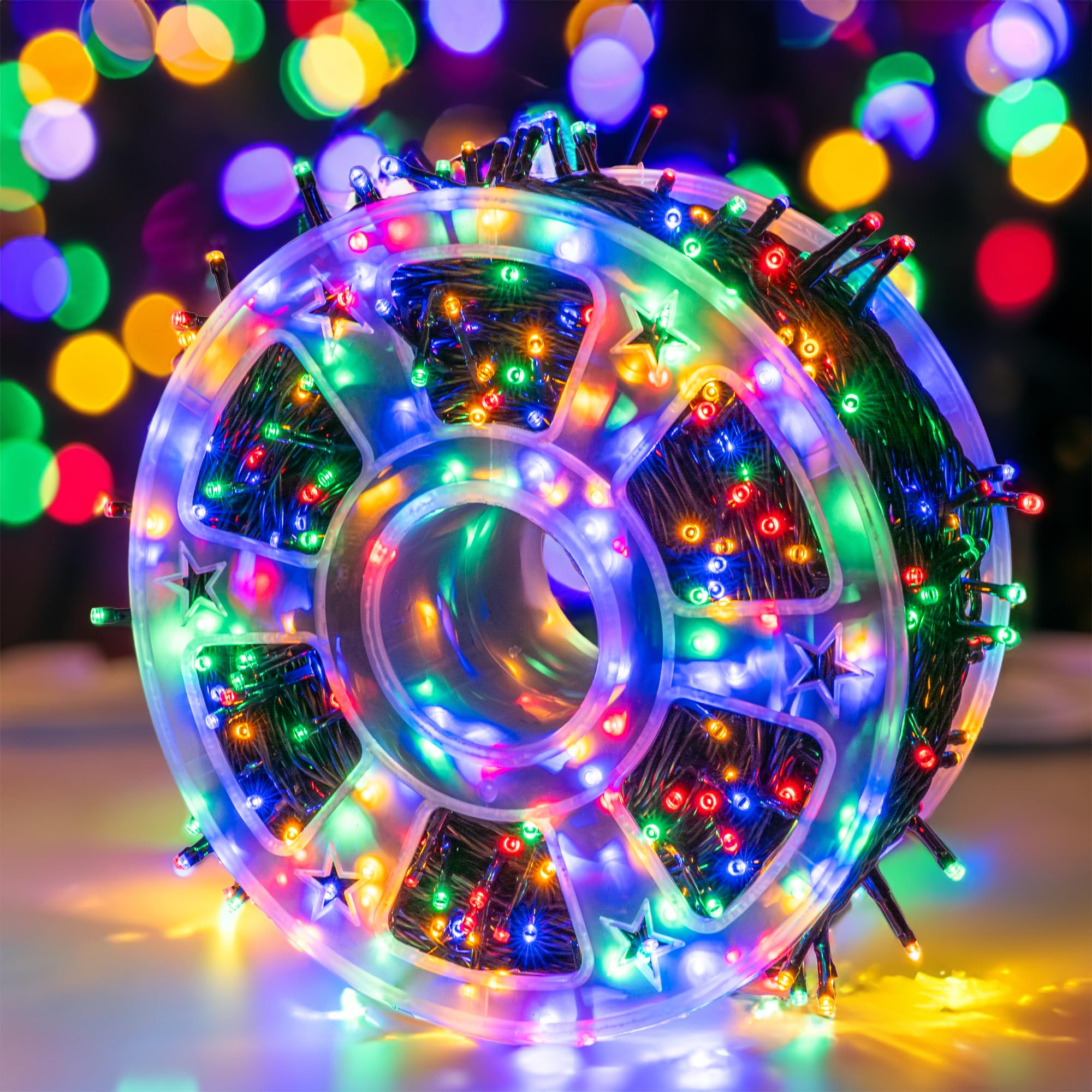 Dazzle Bright 164 FT 500 LED Christmas String Lights, Waterproof Green Wire String Lights with 8 Modes, Outdoor Christmas Decora