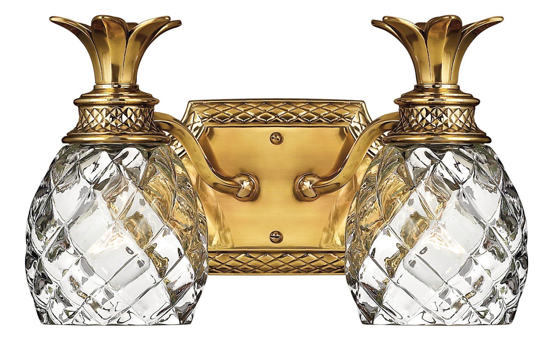 Hinkley Plantation Tropical Two Light Bathroom Vanity Fixture, Burnished Brass