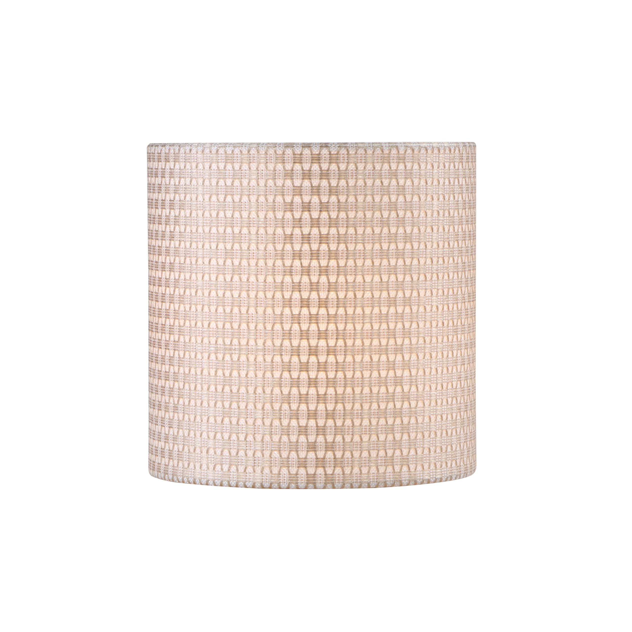 Aspen Creative Drum Lamp Shade, 8in x 8in x 8in, Rattan, White & Gold, Model 31611