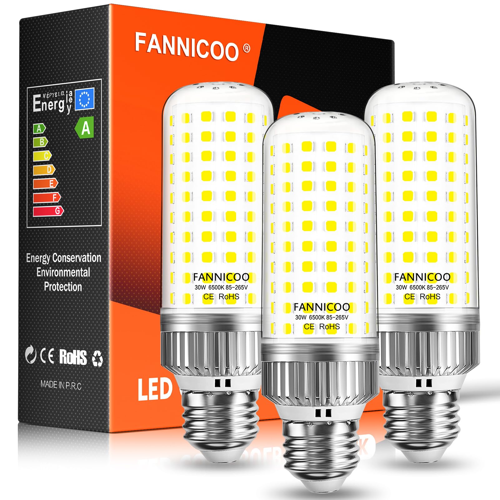 Led Light Bulbs 150W Equivalent Led Bulbs 3500Lm 6500K Cool Daylight White 30W E26/E27 Base Ceiling Fan Led Corn Light Bulb For 