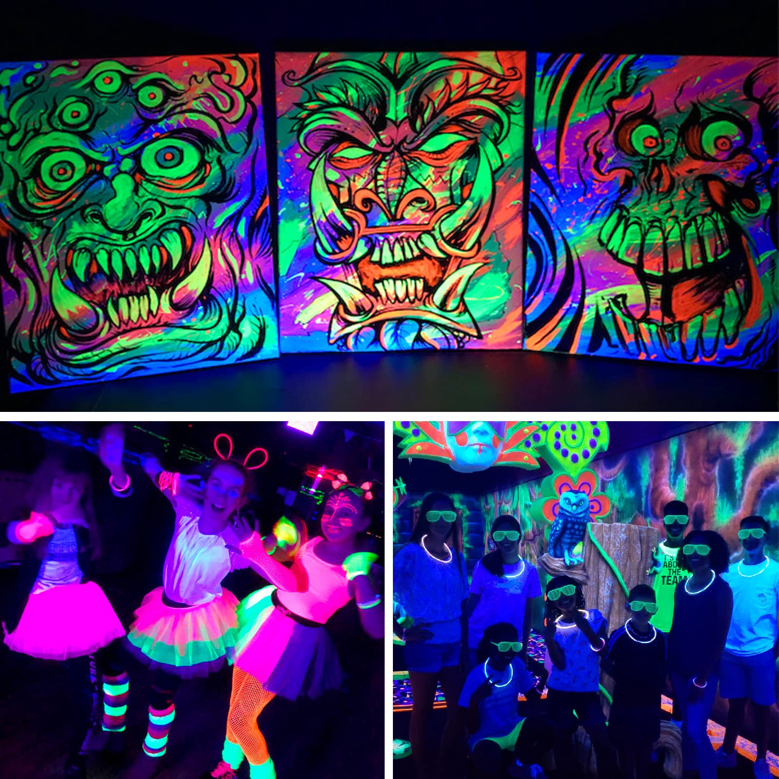 Atfoyer 2PCS 40W LED Black Light Bar, Fluorescent Glow Lighting, 484 Sq.ft Coverage, Model ATC40CTUV, Black