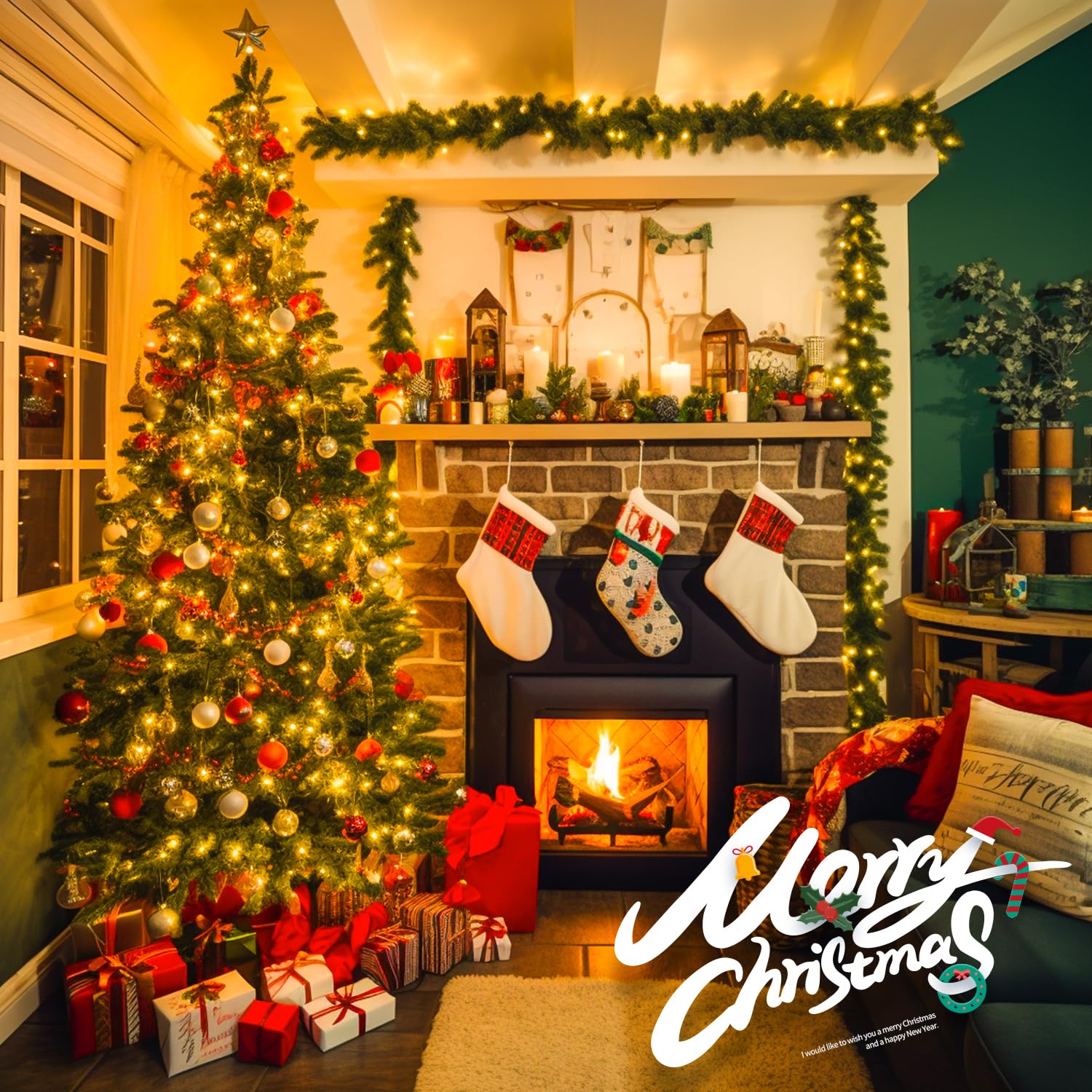 JMEXSUSS Battery Operated Christmas Lights, 100 LED Warm White, 33 FT String Lights, 2 Pack, Waterproof for Indoor Outdoor Decor