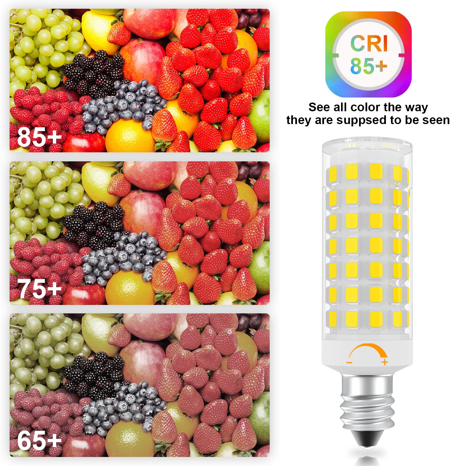 Dumiloo E11 Led Bulb Dimmable, 75 Watt Halogen Equivalent, 7W Warm White 3000K, T4 Mini Candelabra Base, Jde11 120V 75W For Ceil