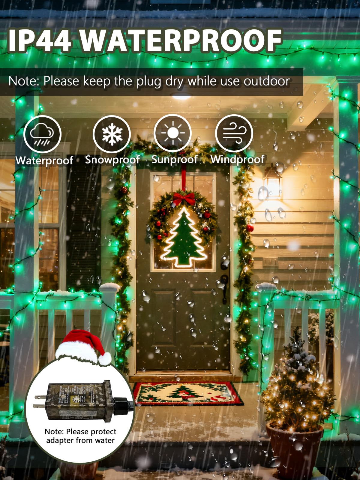 Voice Controlled Christmas Lights With Remote  99 Ft 300 Led String Lights Indoor Outdoor With 12 Modes 3 Timers  Dimmable Twinkle Light Plug In Waterproof For Xmas Tree Yard Party Decorations  Green