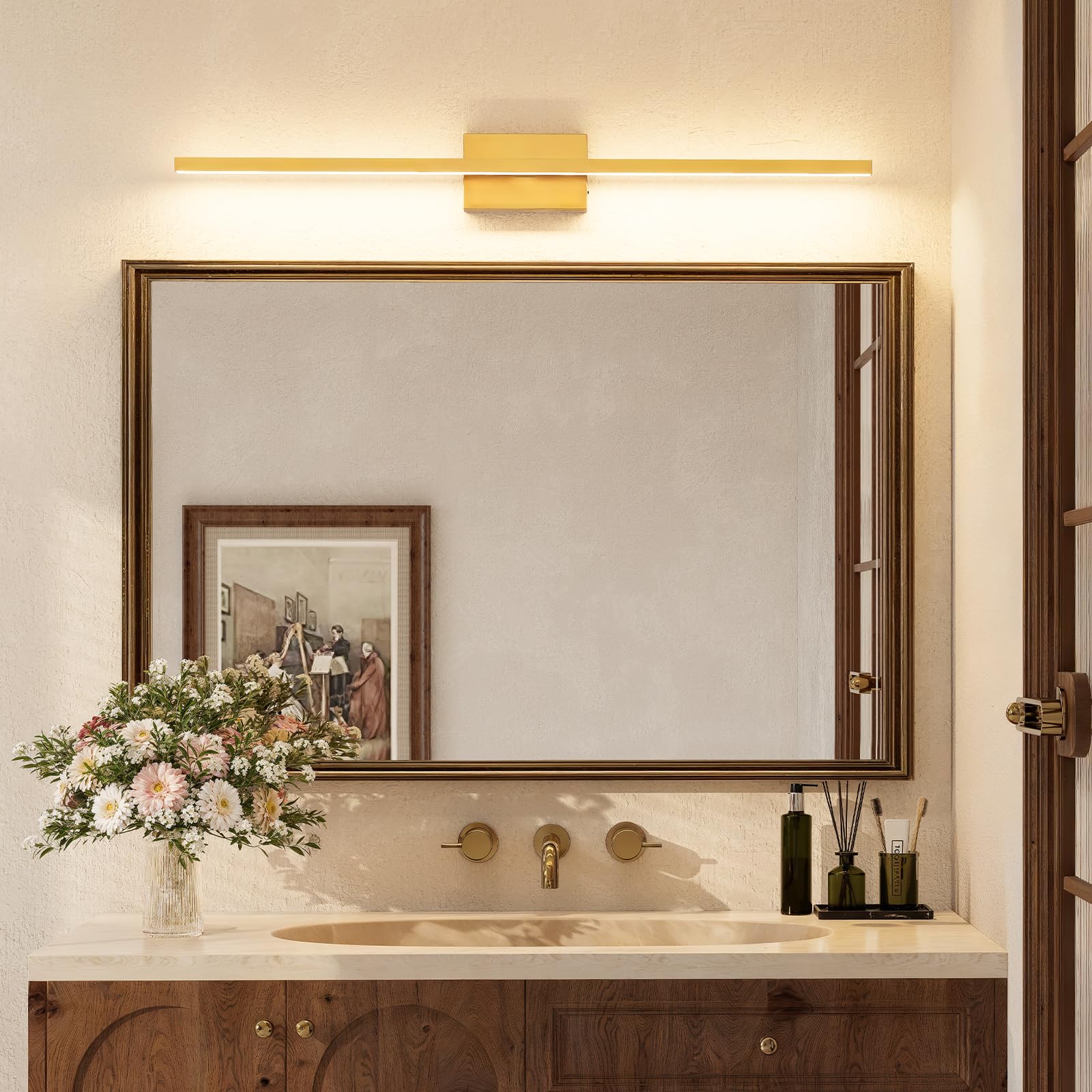 VOLISUN Bathroom Vanity Light 24W Dimmable 5CCT 39.4 inch Brass Model 2160001ZM