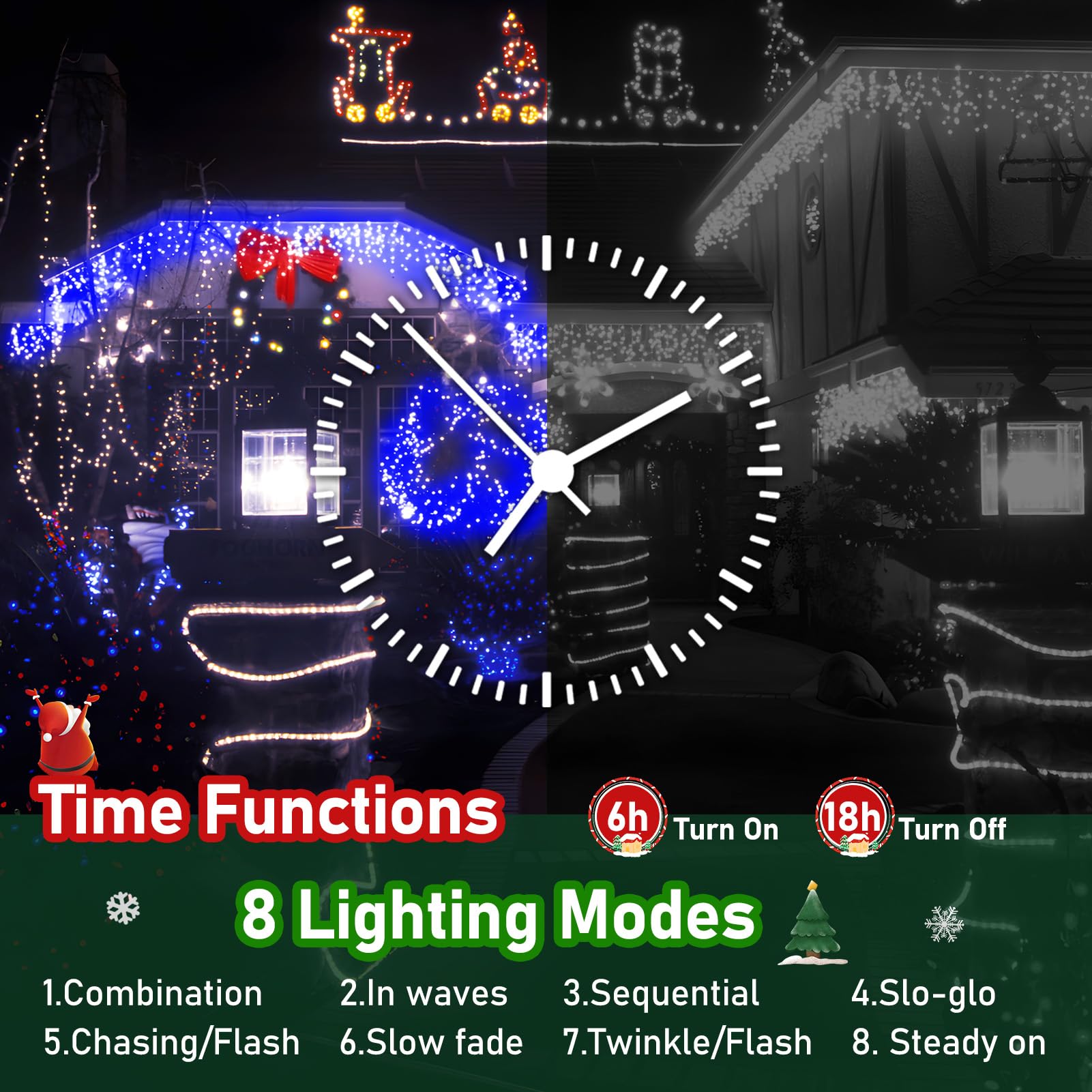 XURISEN LED Christmas Lights Outdoor, 1000 LEDs 403FT, Blue, 8 Modes & Memory Timer, Model XUR-STG37