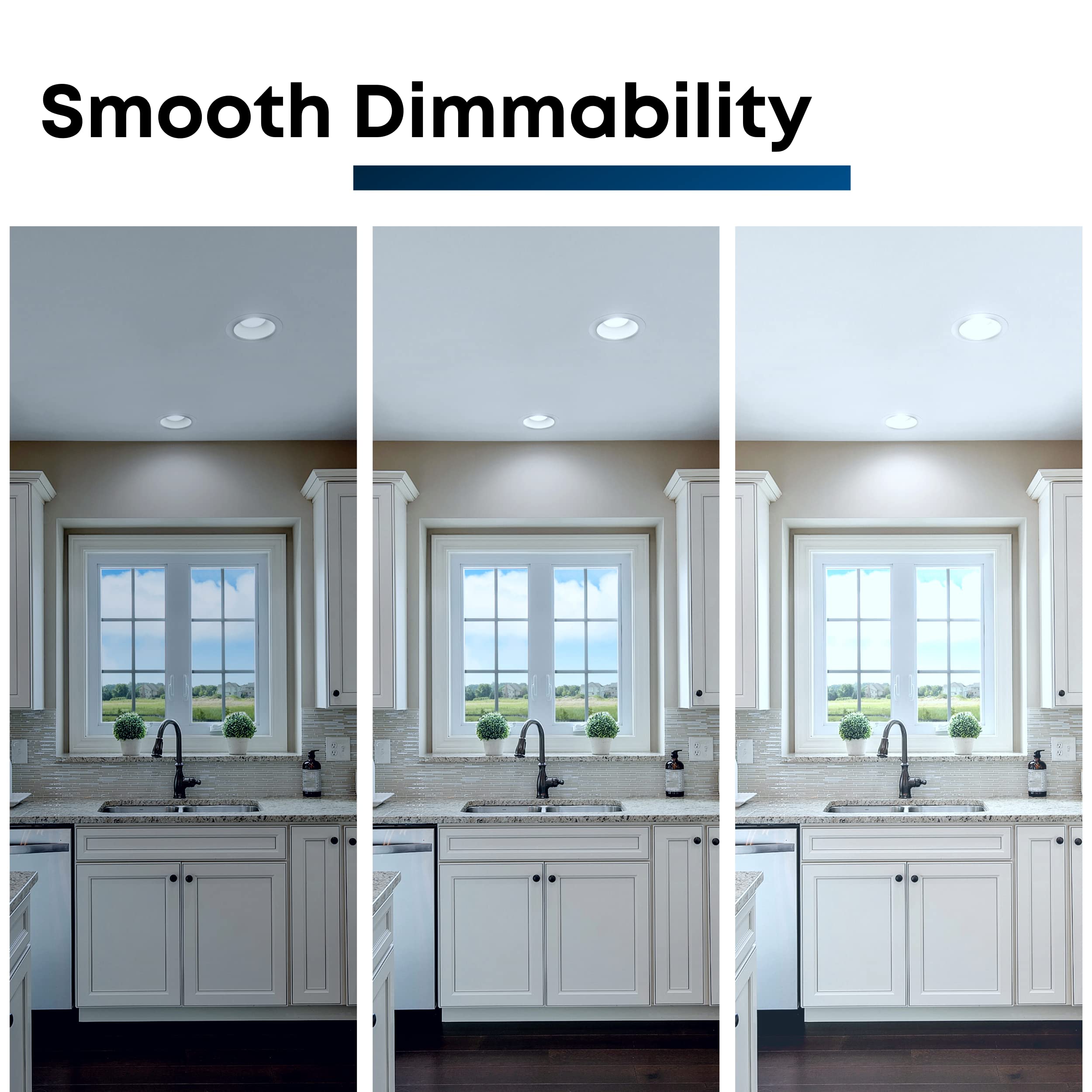 Feit Electric 5-6 Inch Led Recessed Downlight - Pre-Mounted Trim - Standard Base Adapter - 5000K Daylight - Dimmable- 75W Equivalent - 45 Year Life - 925 Lumen - High Cri