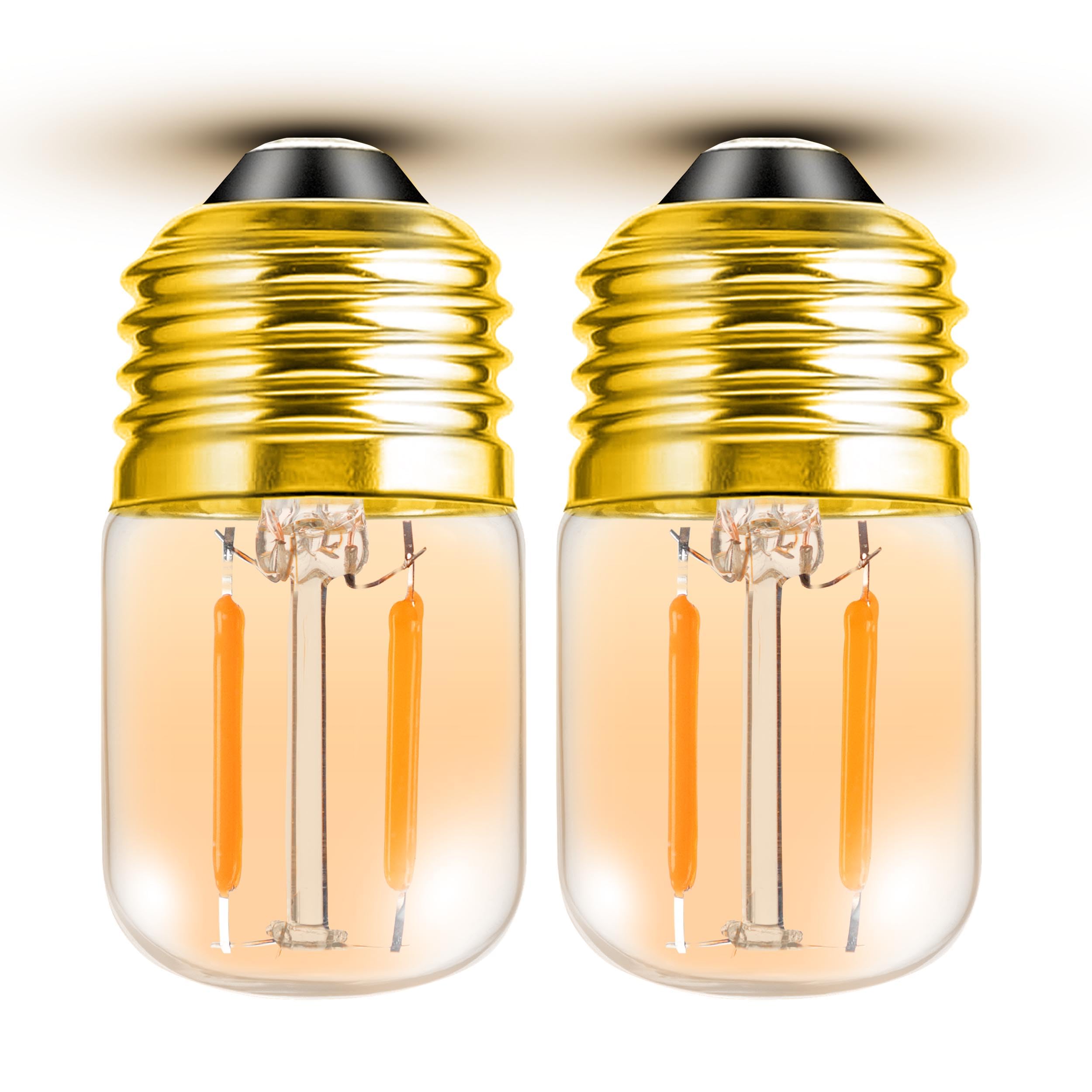 1W E26 Low Lumen Light Bulbs  80 LM Low Brightness Night Light Bulb  T28 Mini Vintage Light Bulb 10w Equivalent  E26 2200k Amber Warm Dim Light Bulbs for Bedroom  Decorative  Amber Glass  2 Pack