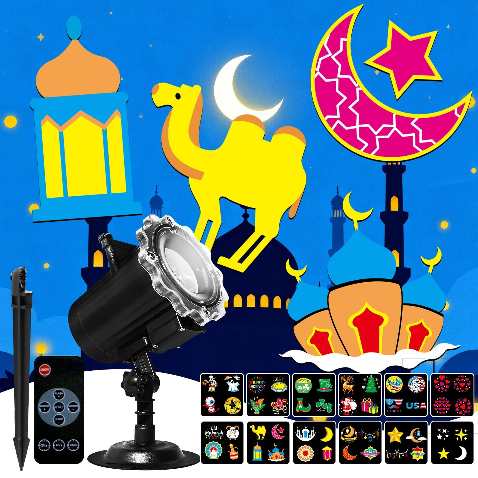 LJBESTM Ramadan Projector Lights Outdoor and Indoor Waterproof for Eid al Fitr  Kareem Muslim Decoration Valentines Day St. Patricks Day Christmas and Halloween Decorations