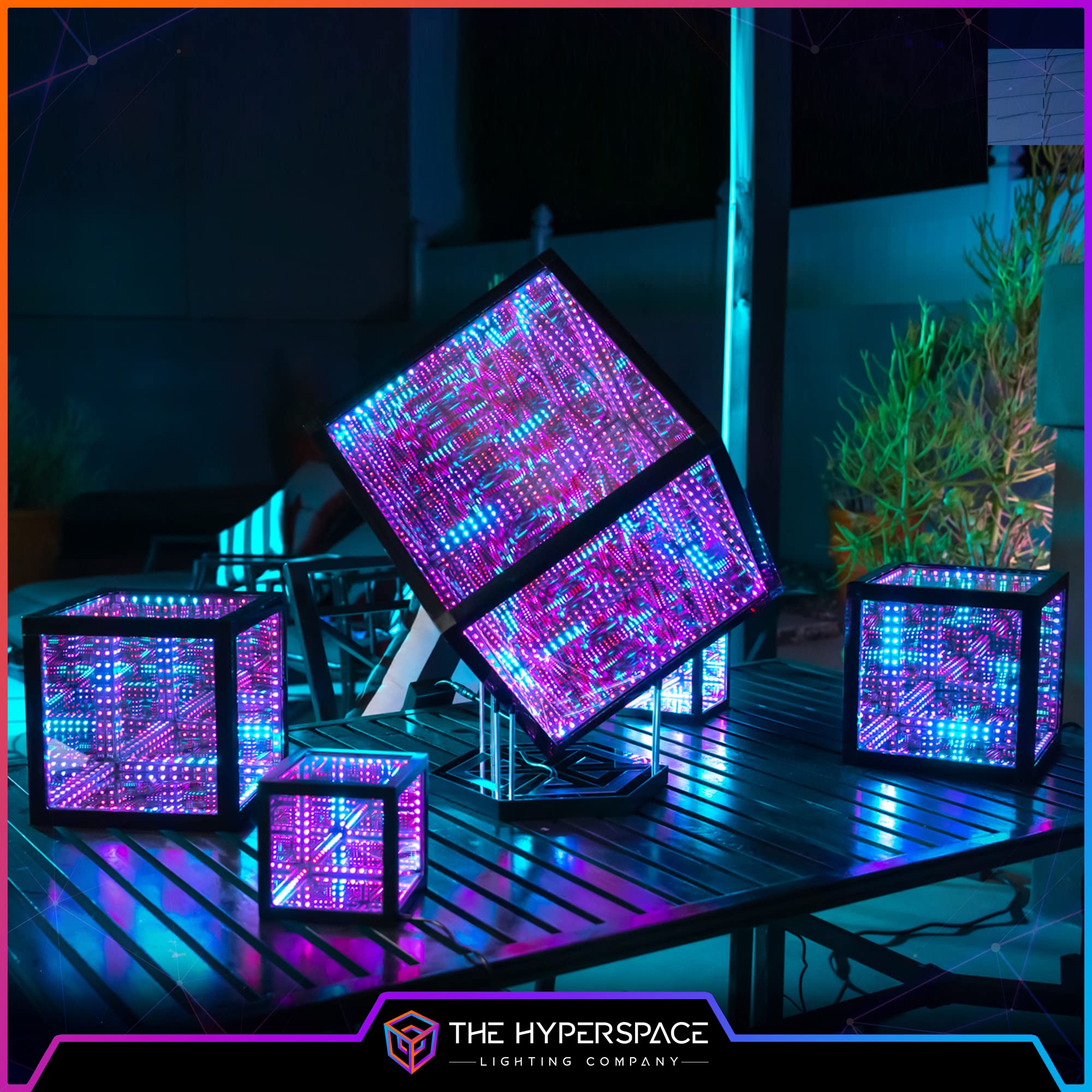 The Hyperspace Lighting Company HyperStand - 12.5-Inch Display Stand, Solid Bamboo Base, Stainless Steel Rods, Black, Model HS
