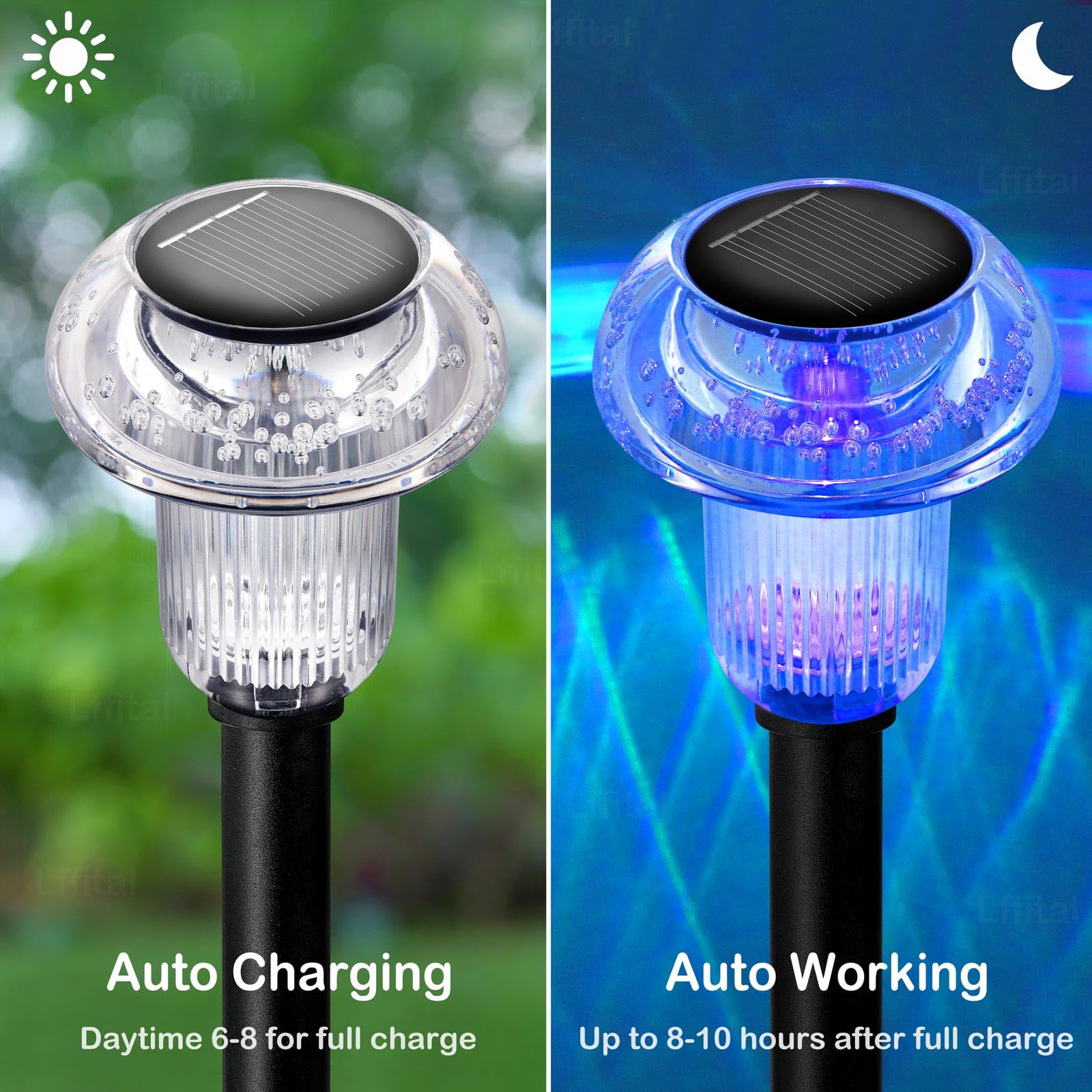 Lffital 16 Pack Solar Lights Outdoor Waterproof Pathway Lights Solar Powered Led Mushroom Garden Lighting Stake For Outside Yard Path Lawn Patio Landscape (Color Changing)