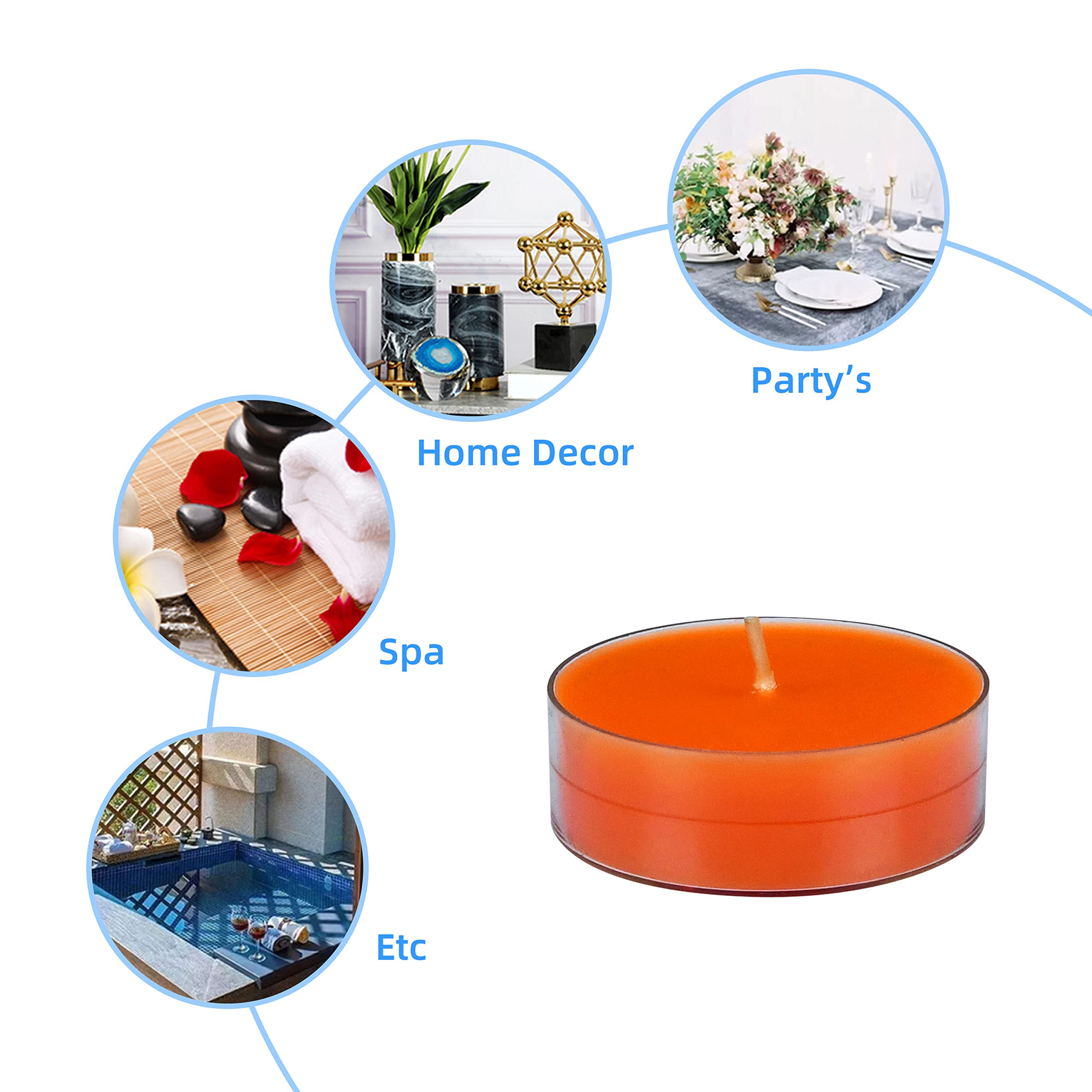 Zest Candle 12-Piece Tealight Candles, Mega Oversized Orange S