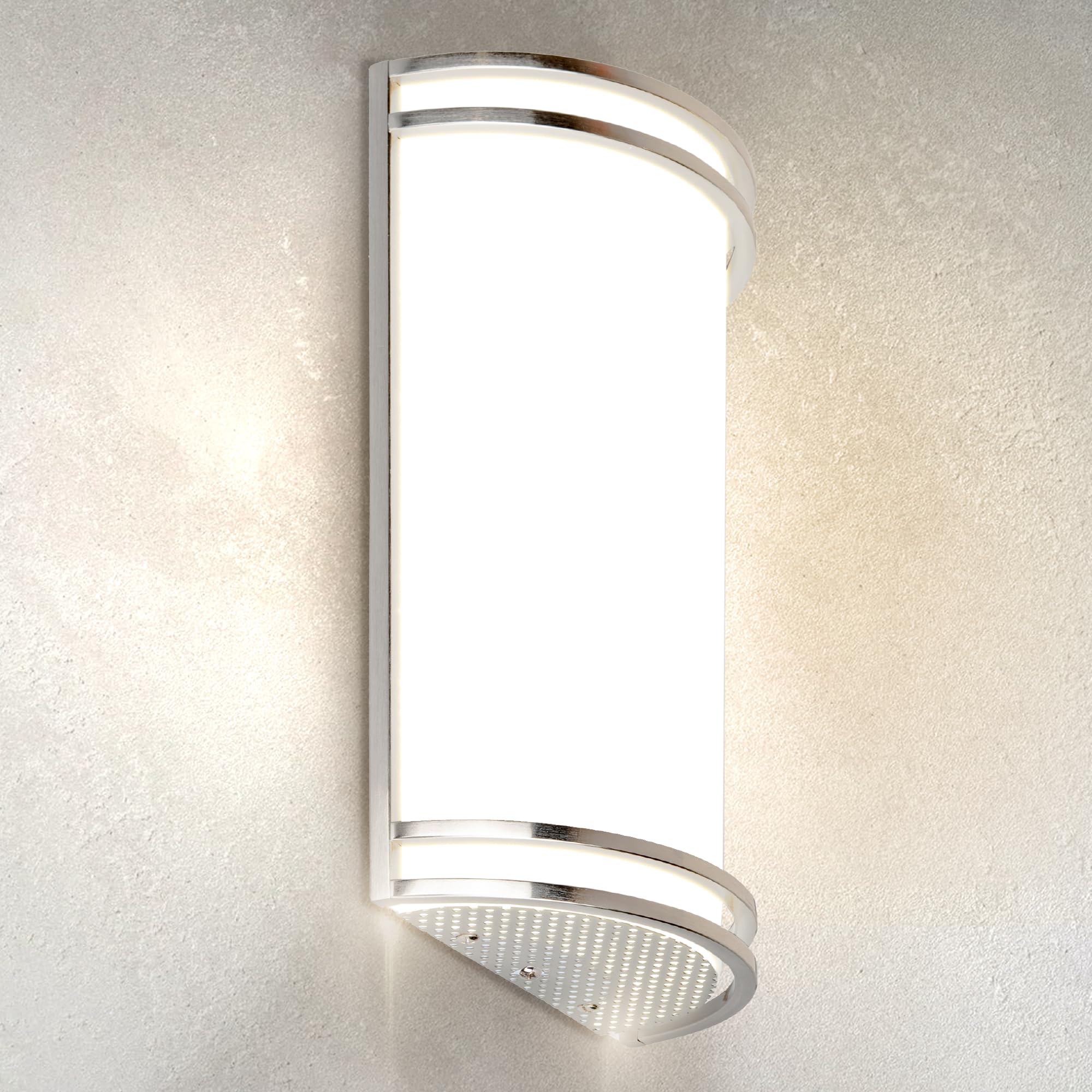 ASD LED Indoor Wall Mount Light Fixture - 14 Inch 20W Modern Interior Nickel Dimmable Wall Sconce Light - ETL 3000K 4000K 5000K Adjustable - Hallway  Bedroom LED Wall Lights