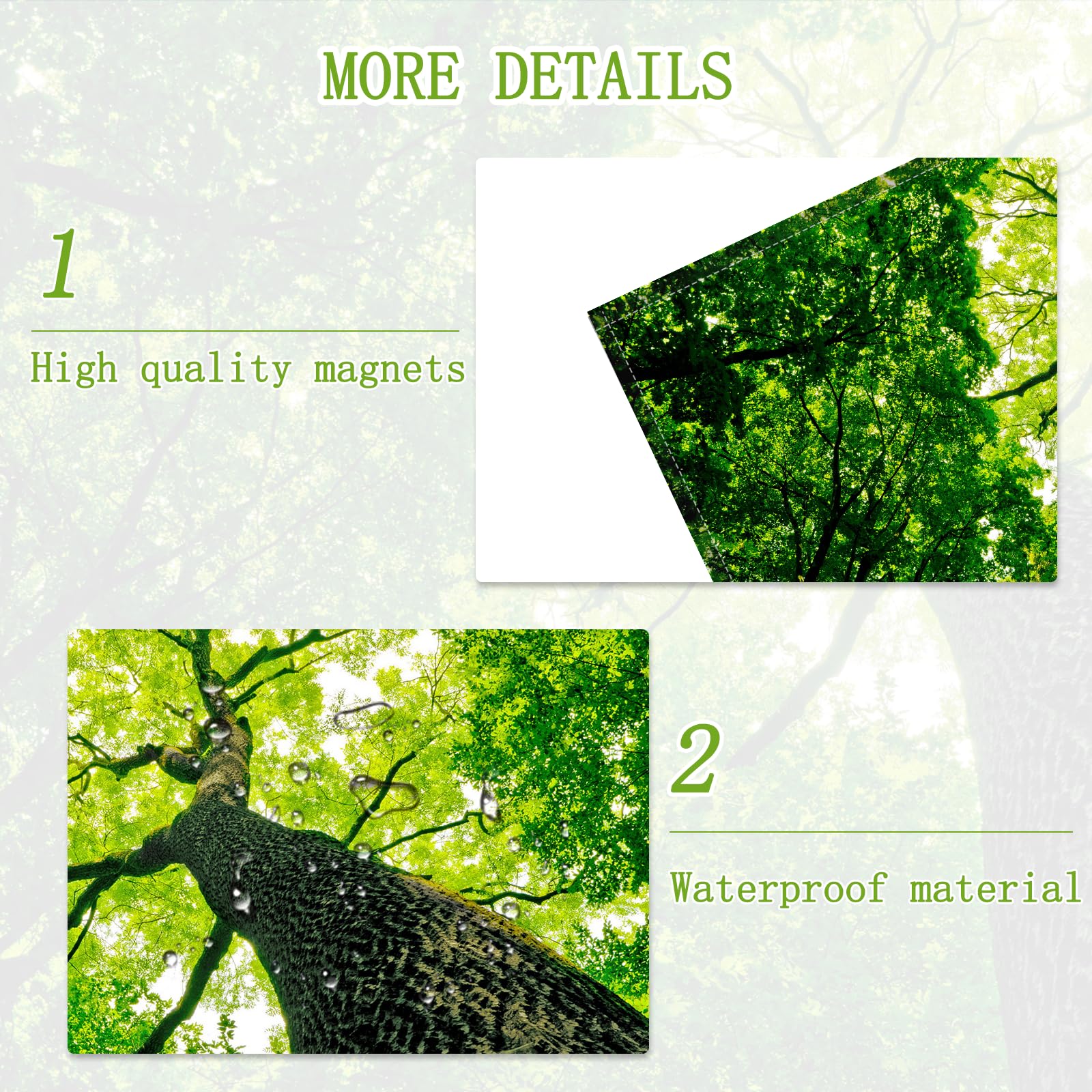 SCWISOAS Fluorescent Light Covers - Magnetic 2ft x 4ft Cloud Design for Classroom, Home, Office - Towering Trees Color