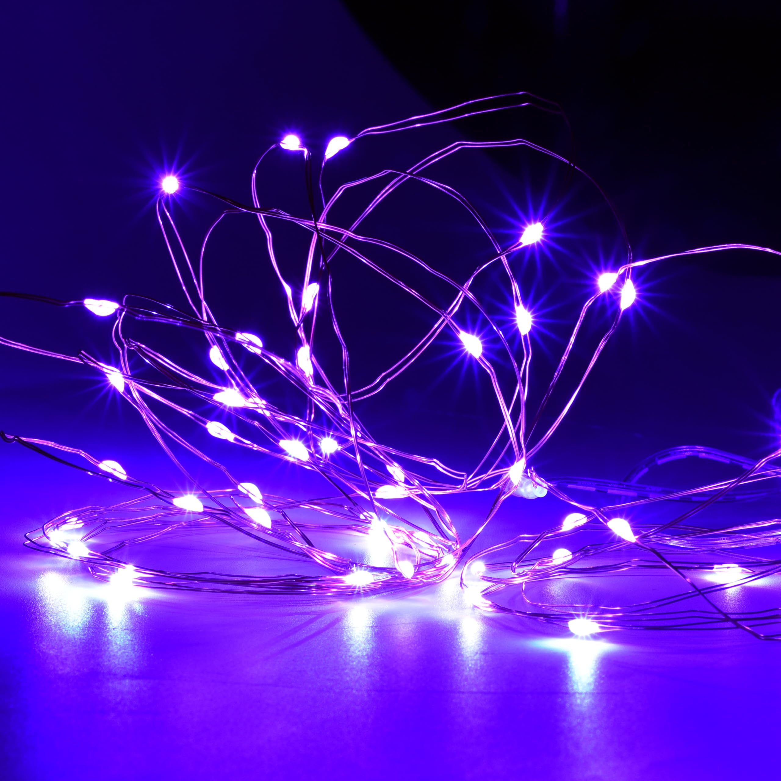 Yunding Battery Christmas Lights, Battery Christmas Lights With 8 Flashing Modes And 8-16 Hours Timer(1Pcs,Purple)
