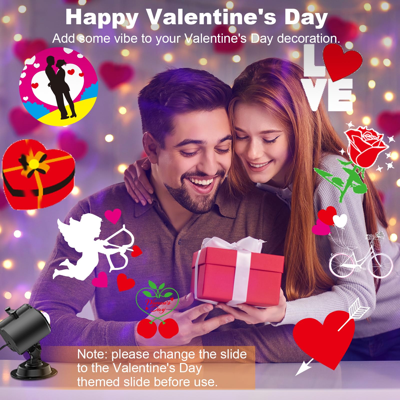 Brighter Valentine Decorations Projector Lights For Home, Fliti 2024 Upgraded Holiday Projector Display 8 Patterns At A Time (3D