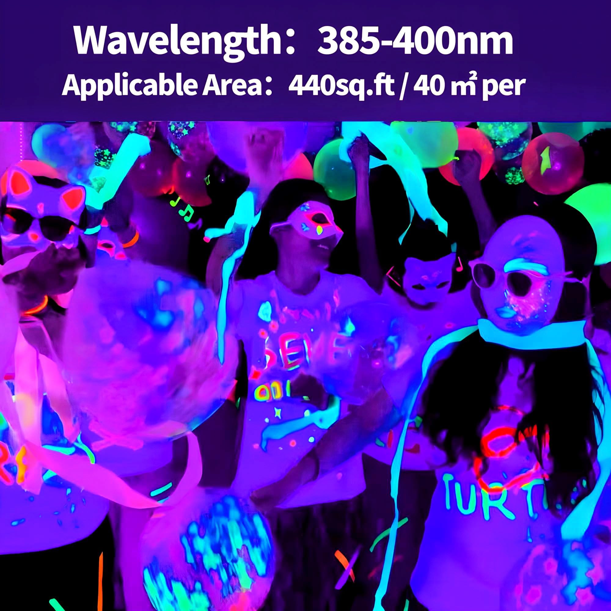 40W Led Black Light Bar, Blacklight With 6Ft Cord & Switch, Ip66 Waterproof Black Lights For Glow Party, Halloween, Birthday, Body Paint, Bedroom, Classroom, Each Light Up 24X24Ft, 1 Pack