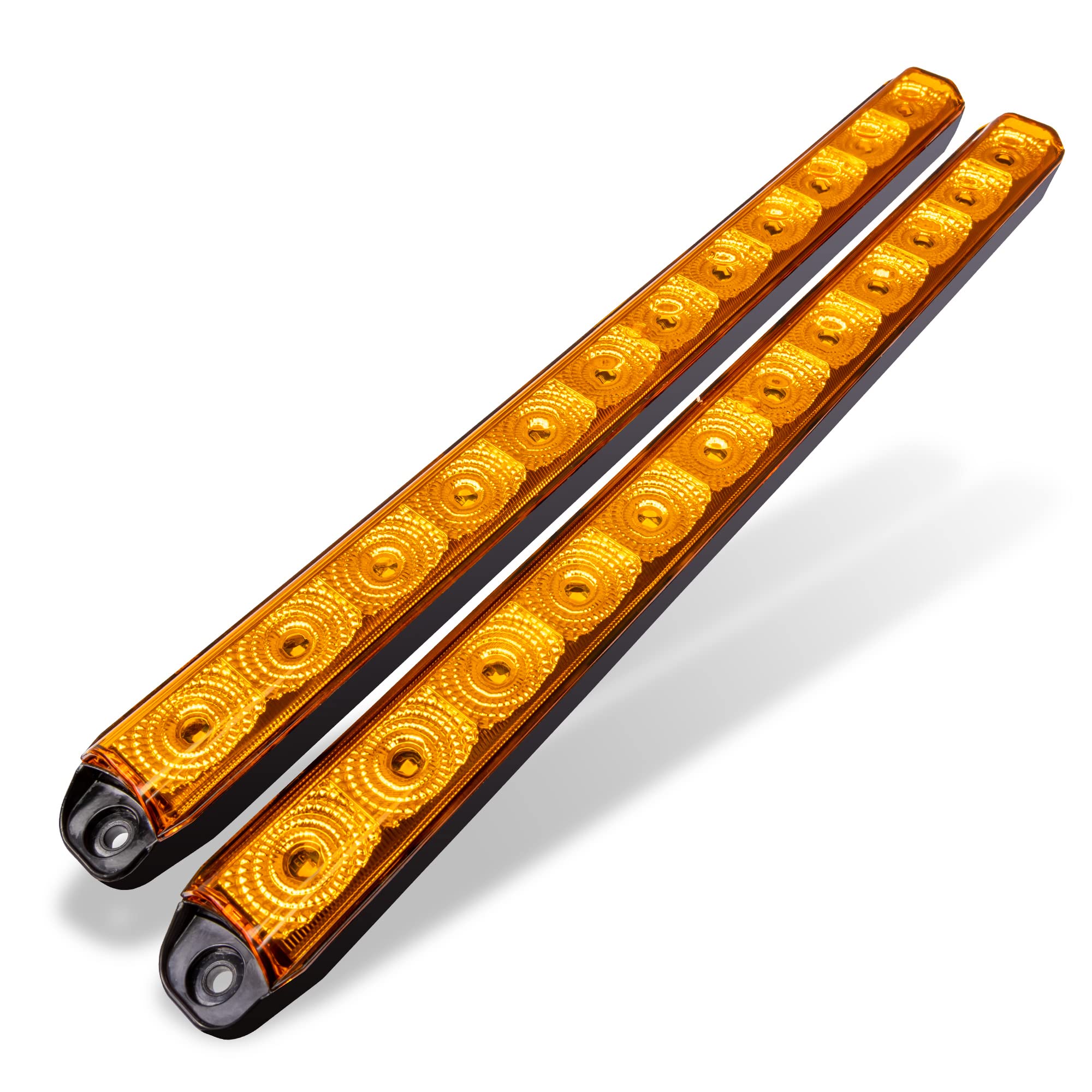 True Mods 16'' 12 Amber Led Light Bar [Hazard + Sequential Turn Signal] [Dot Fmvss 108] [Sae I6P2] [Ip67 Submersible] Running Si