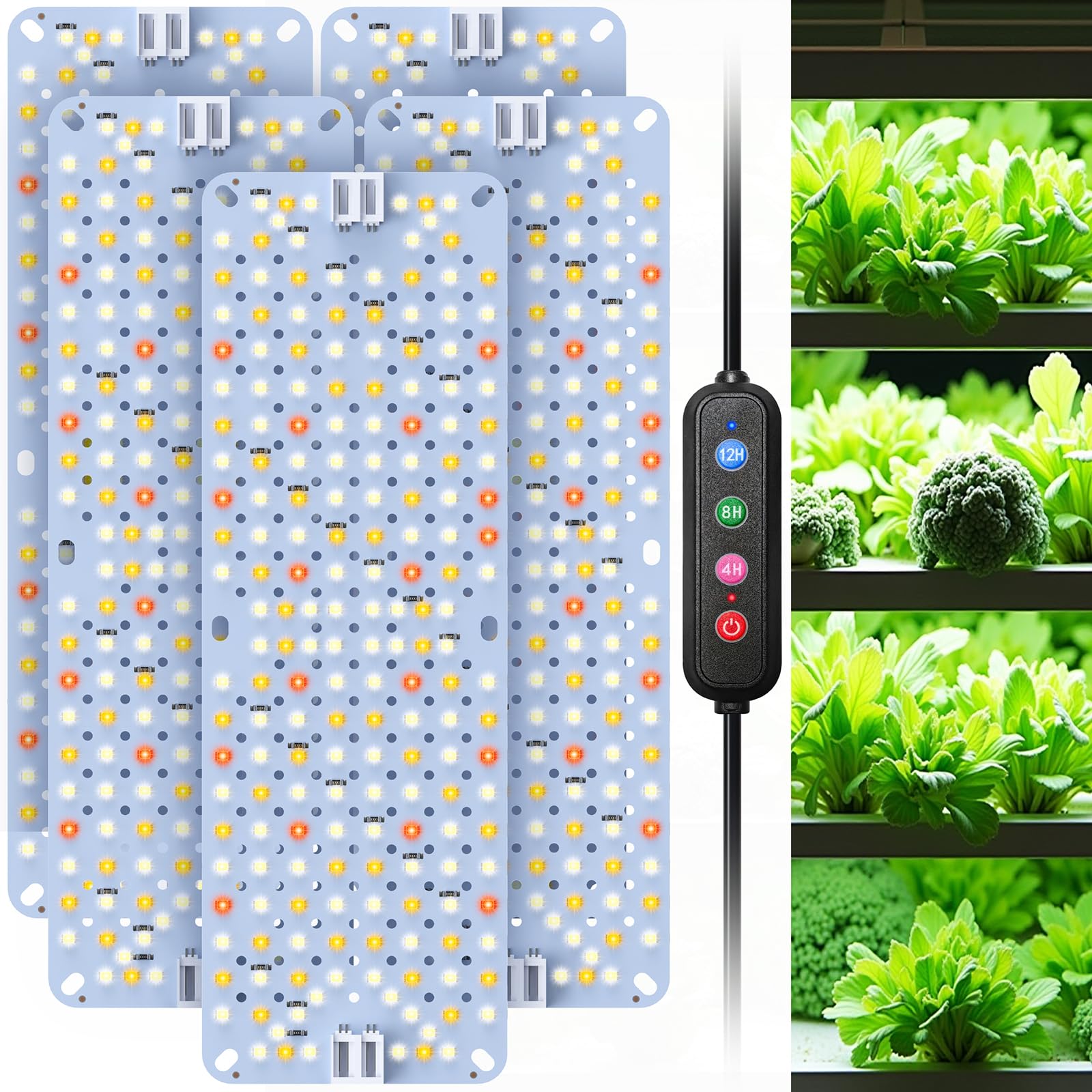 SDOVUERC Full Spectrum 960 LEDs Grow Lights,60W Plant Grow Lights for Indoor Plants with Daisy Chain Function, Sunlike Spectrum,