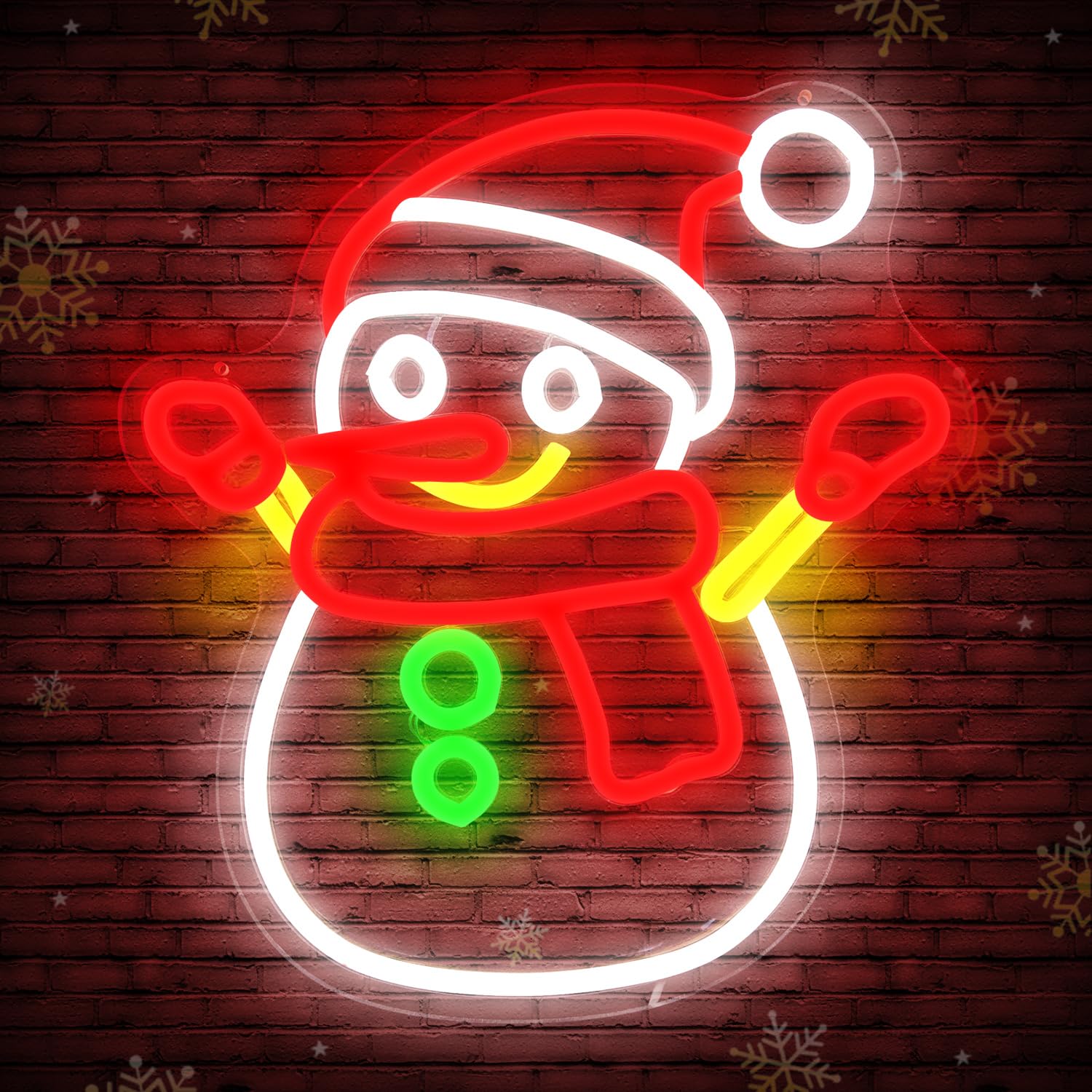 Christmas Snowman Neon Sign Dimmable Christmas Neon Signs for Wall Decor Led Neon Signs Light Up Sign for Bedroom Cafe Bar livin