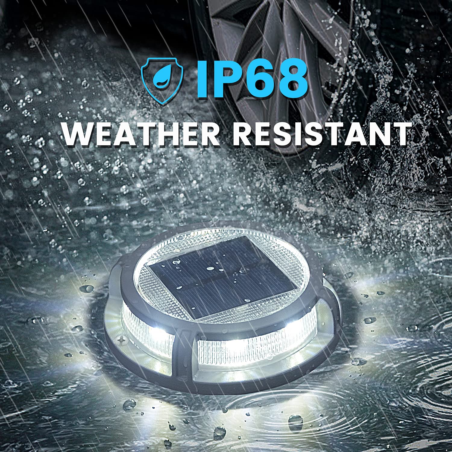 Siedinlar Solar Deck Lights Outdoor 2 Modes 16 Leds Dock Light Driveway Markers Solar Powered Waterproof For Ground Pathway Step