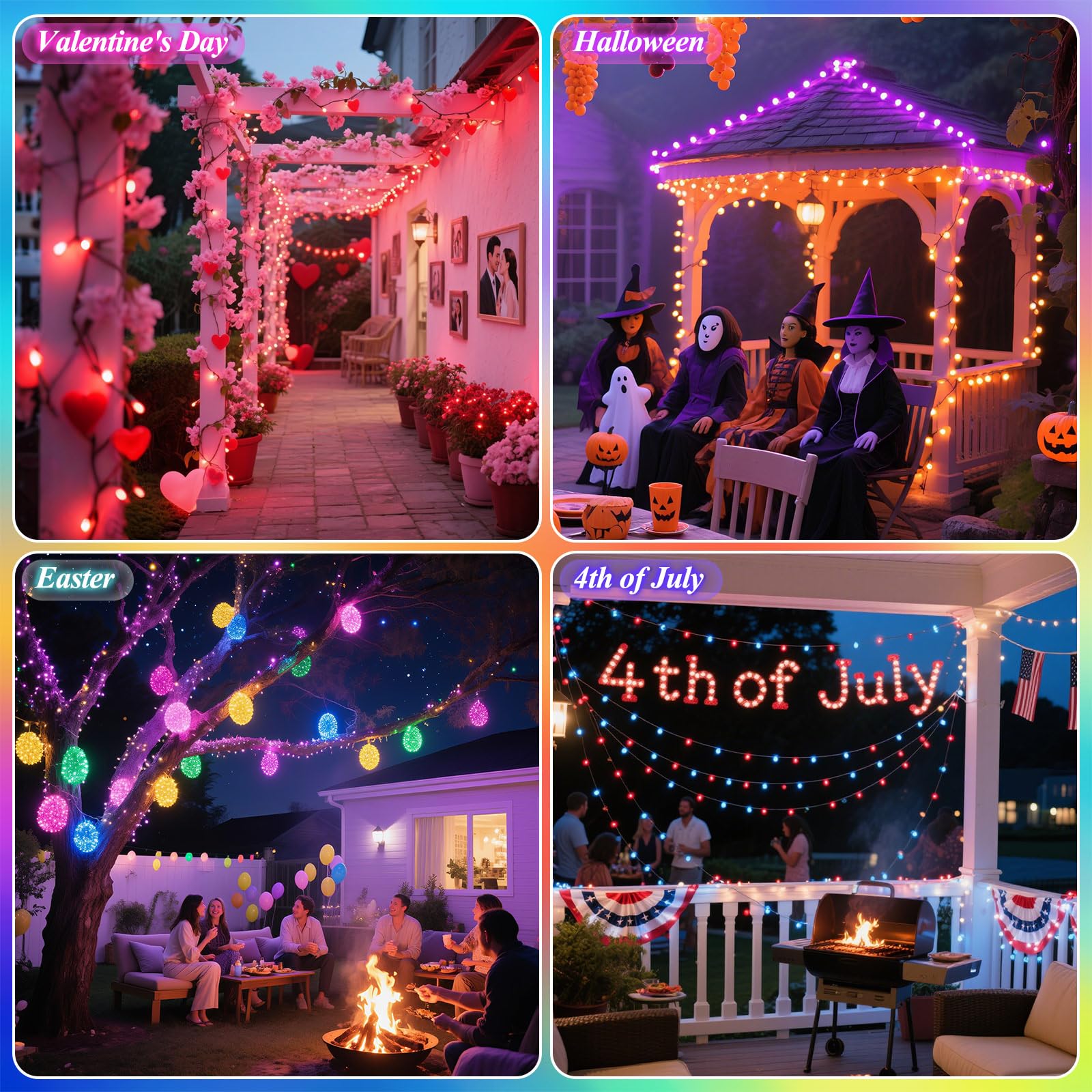 200 Led Christmas Lights Color Changing  35 Colors 66Ft Halloween String Lights With Remote Timer  Connectable Waterproof Twinkle Lights Plug In For Xmas Tree Outdoor Holiday Wedding Party Decor